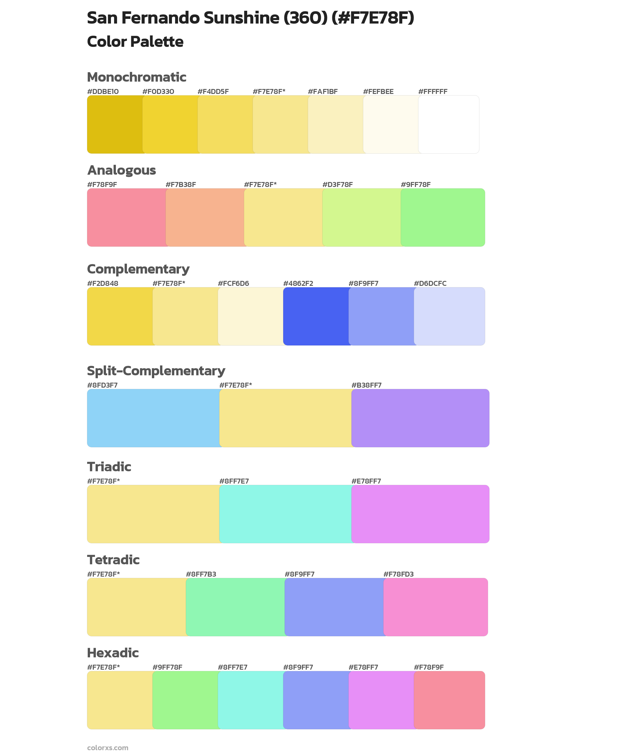 San Fernando Sunshine (360) Color Scheme Palettes