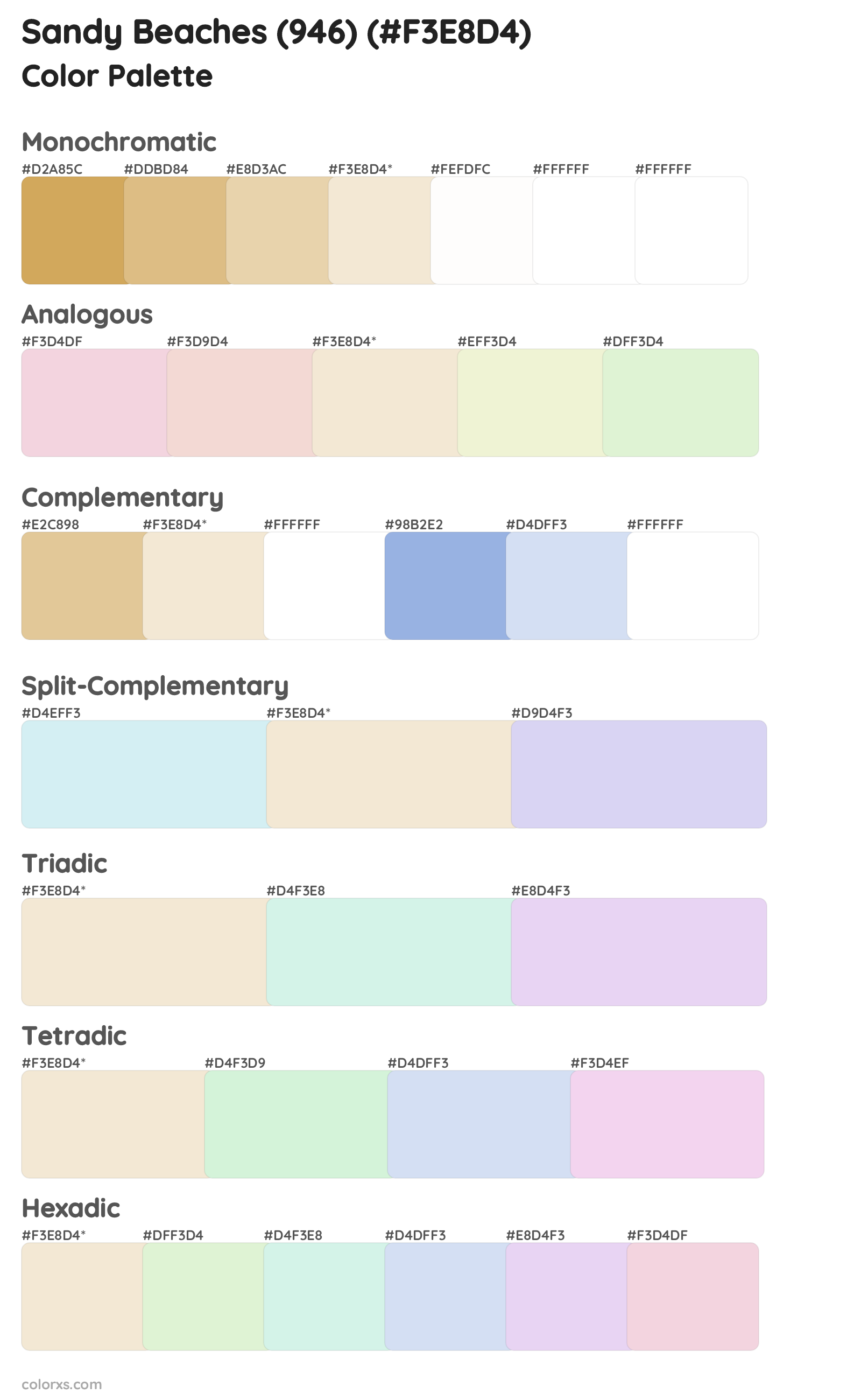 Sandy Beaches (946) Color Scheme Palettes