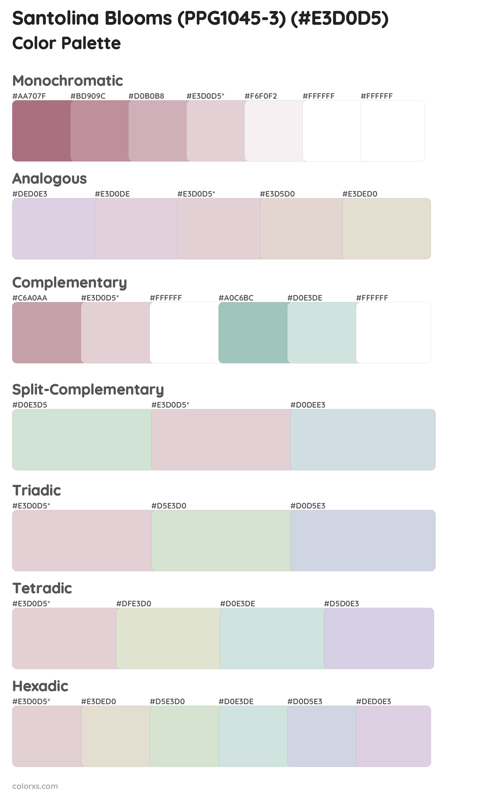 Santolina Blooms (PPG1045-3) Color Scheme Palettes