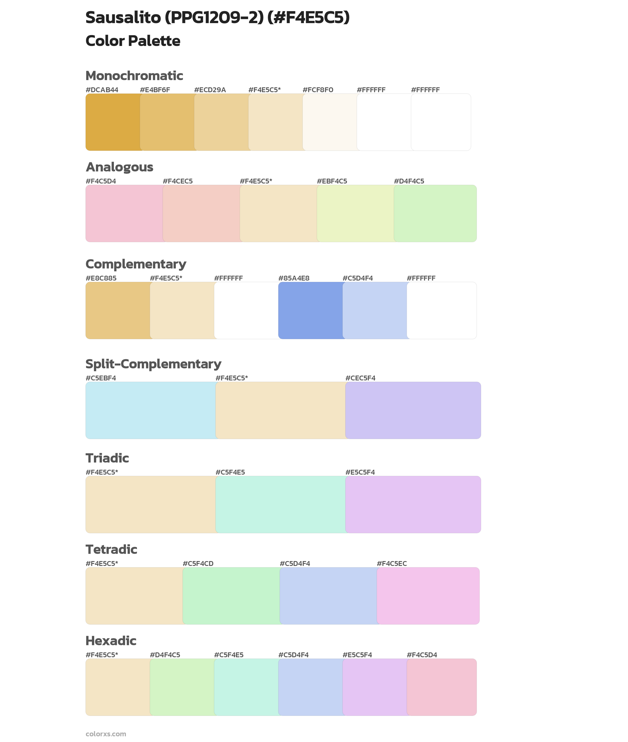 Sausalito (PPG1209-2) Color Scheme Palettes