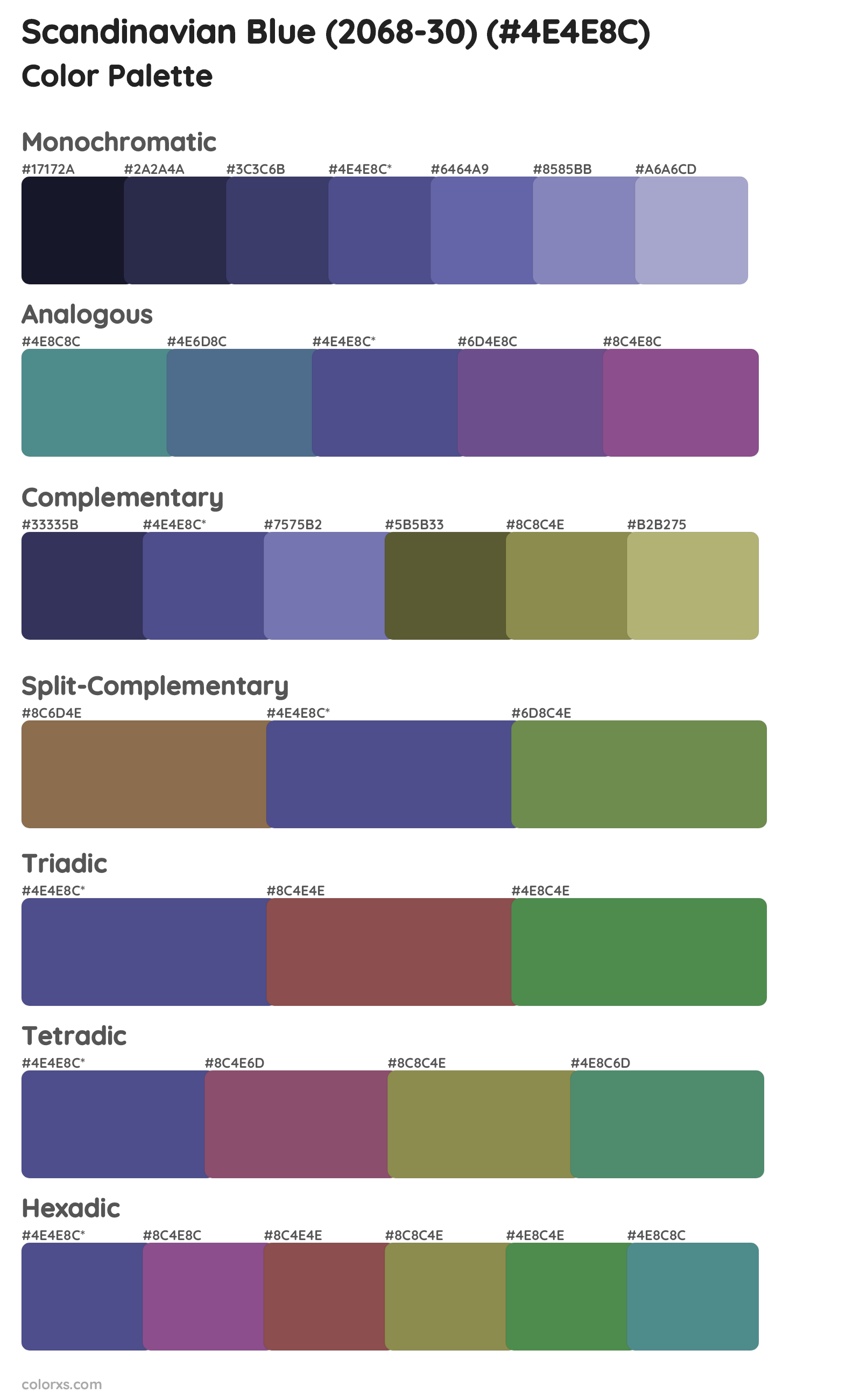 Scandinavian Blue (2068-30) Color Scheme Palettes