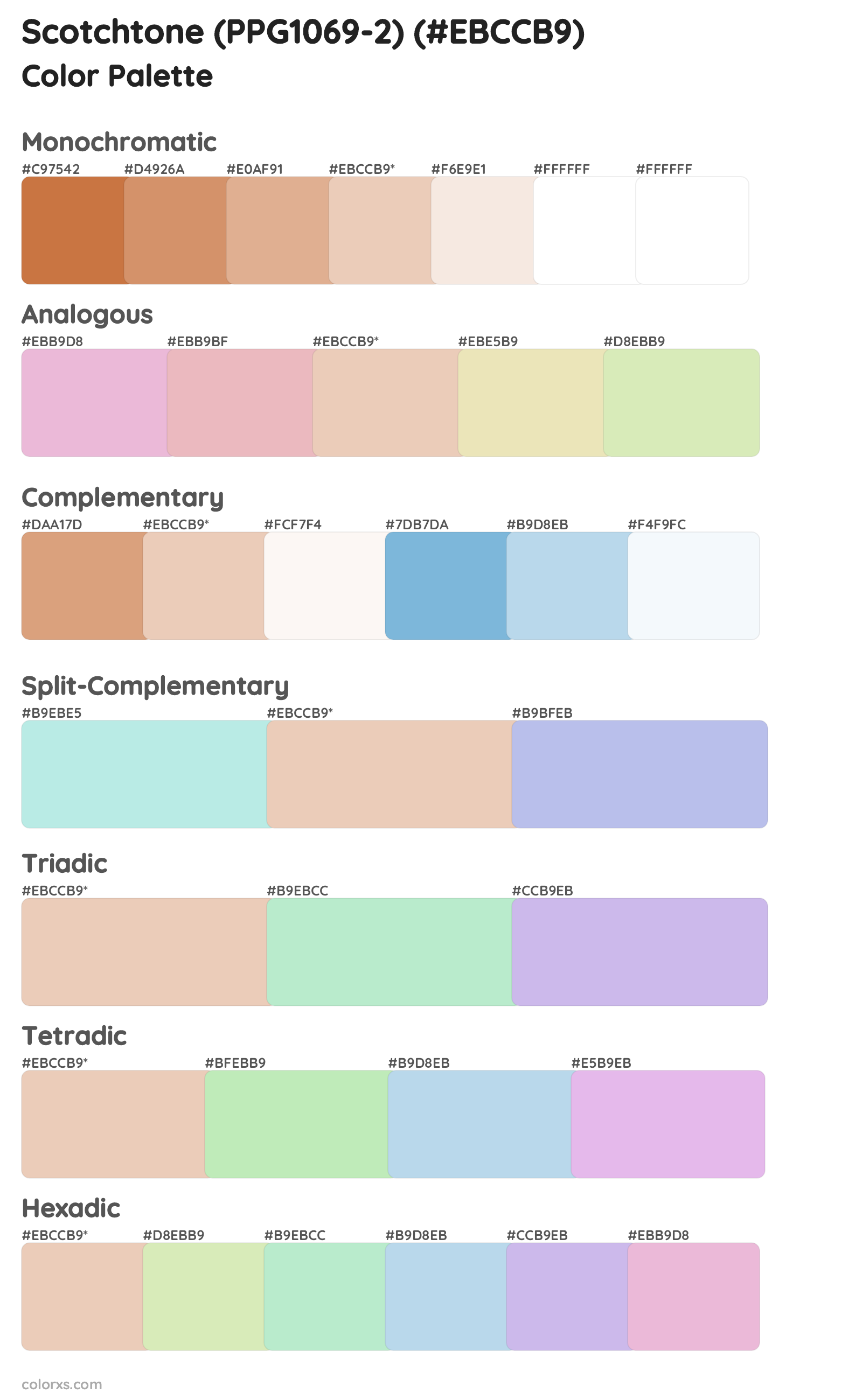 Scotchtone (PPG1069-2) Color Scheme Palettes