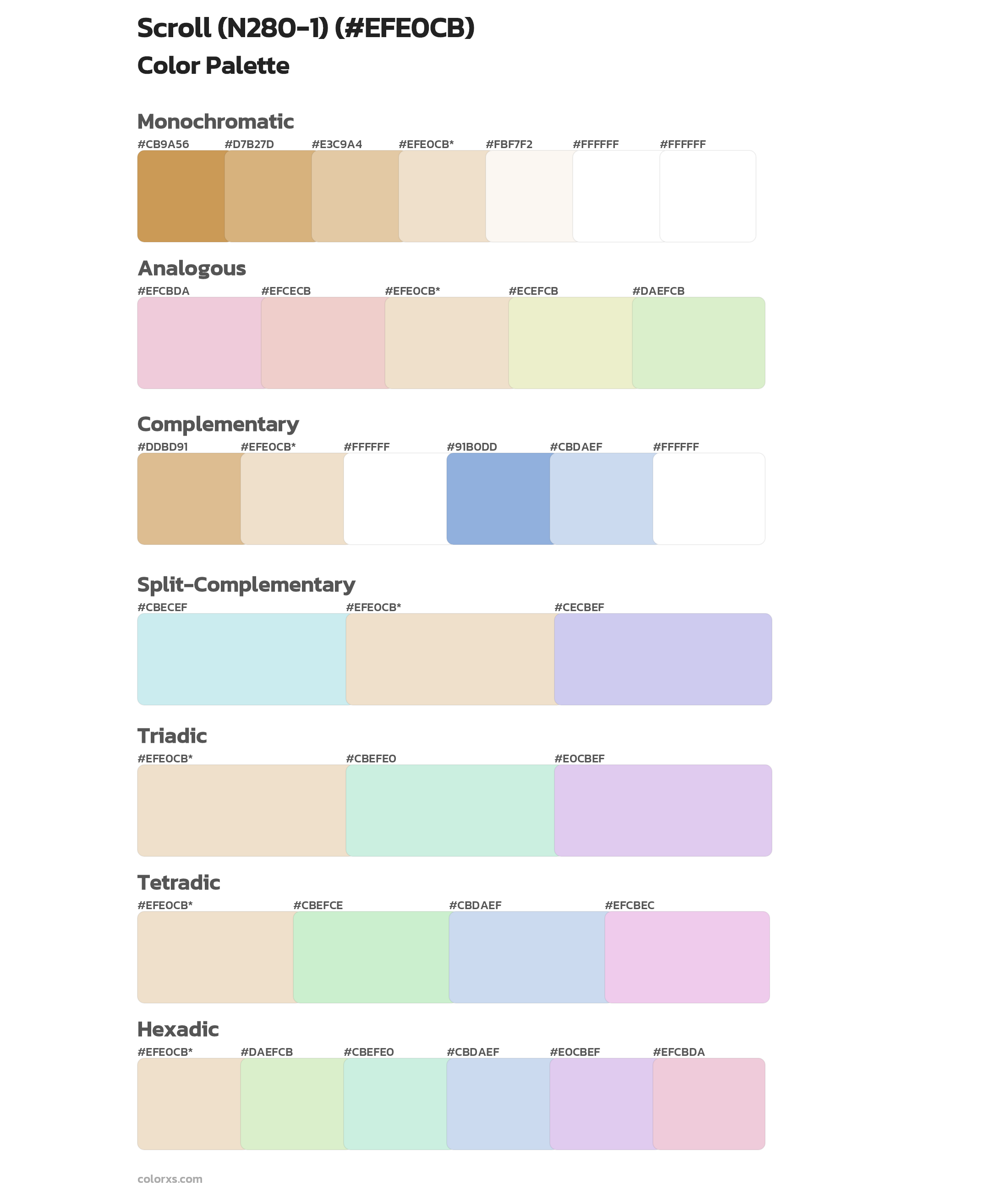 Scroll (N280-1) Color Scheme Palettes