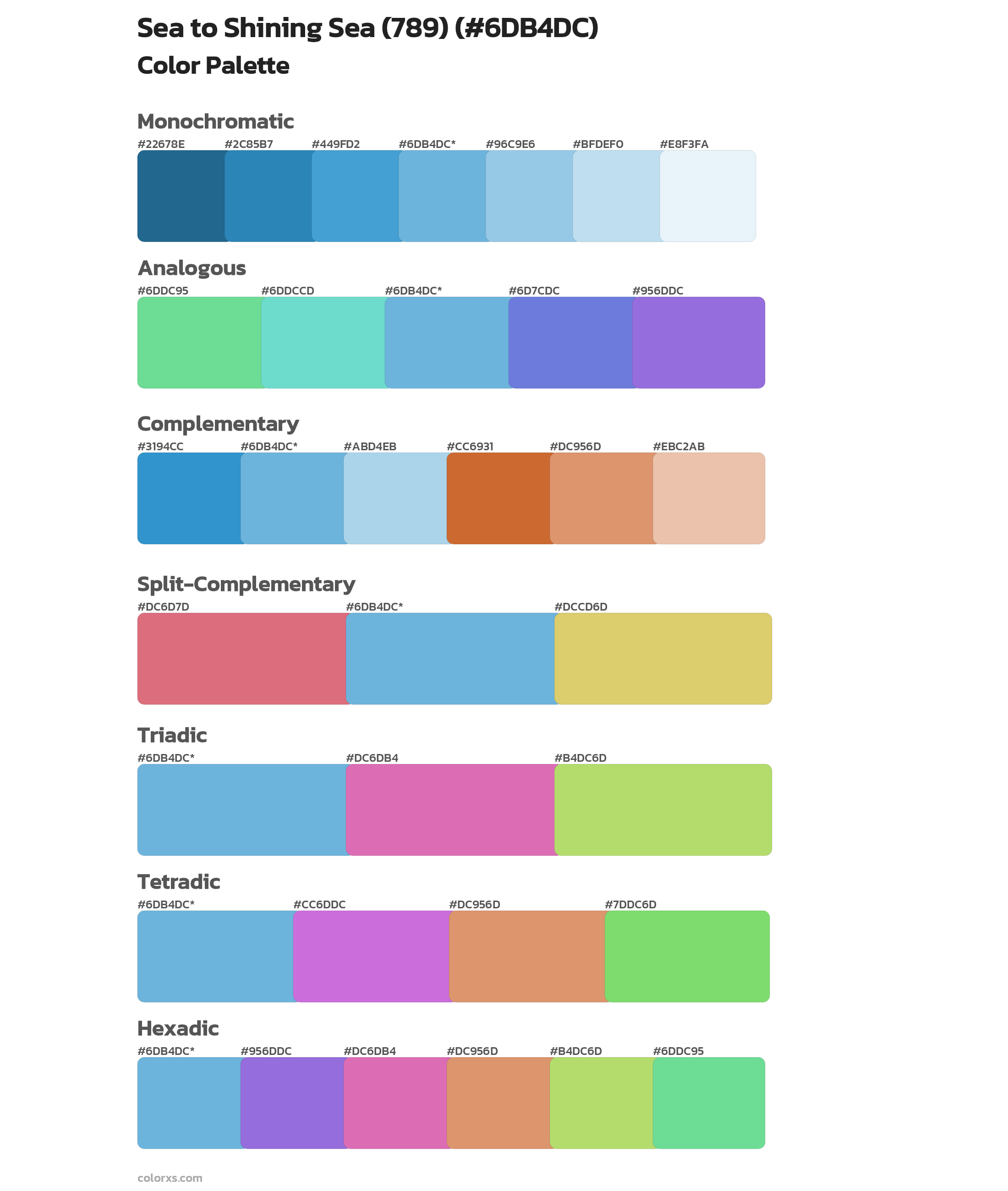 Sea to Shining Sea (789) Color Scheme Palettes
