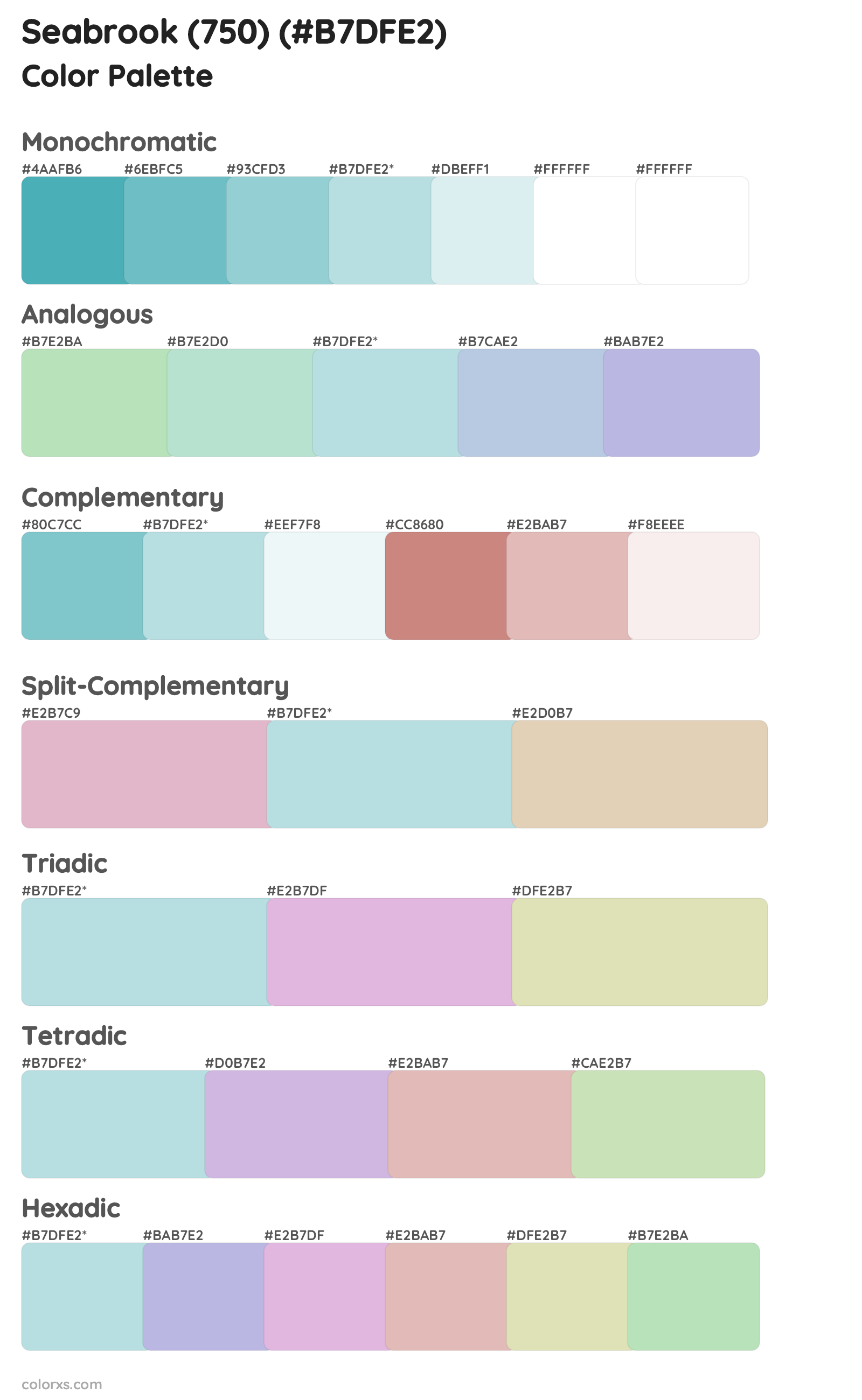 Seabrook (750) Color Scheme Palettes