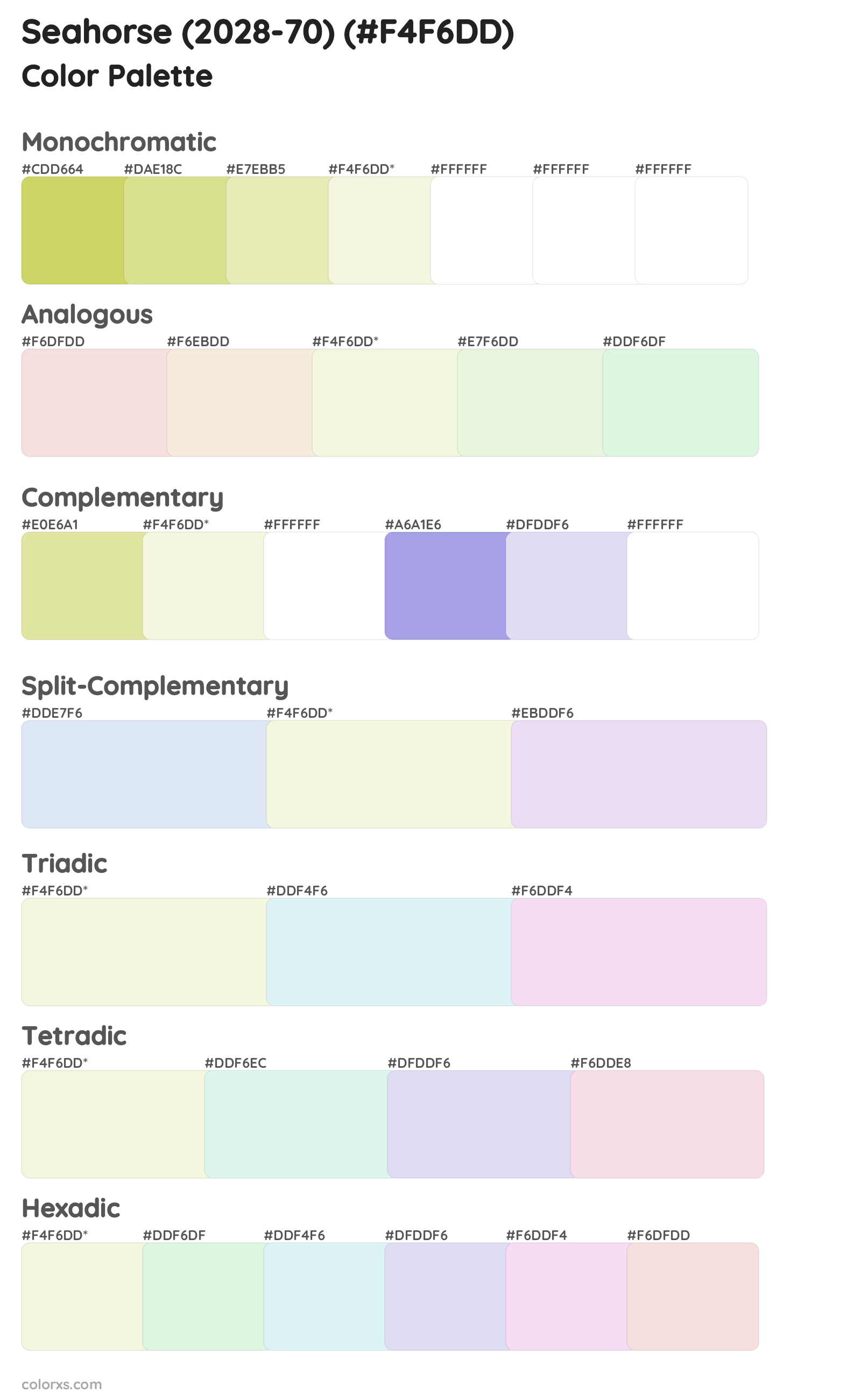 Seahorse (2028-70) Color Scheme Palettes