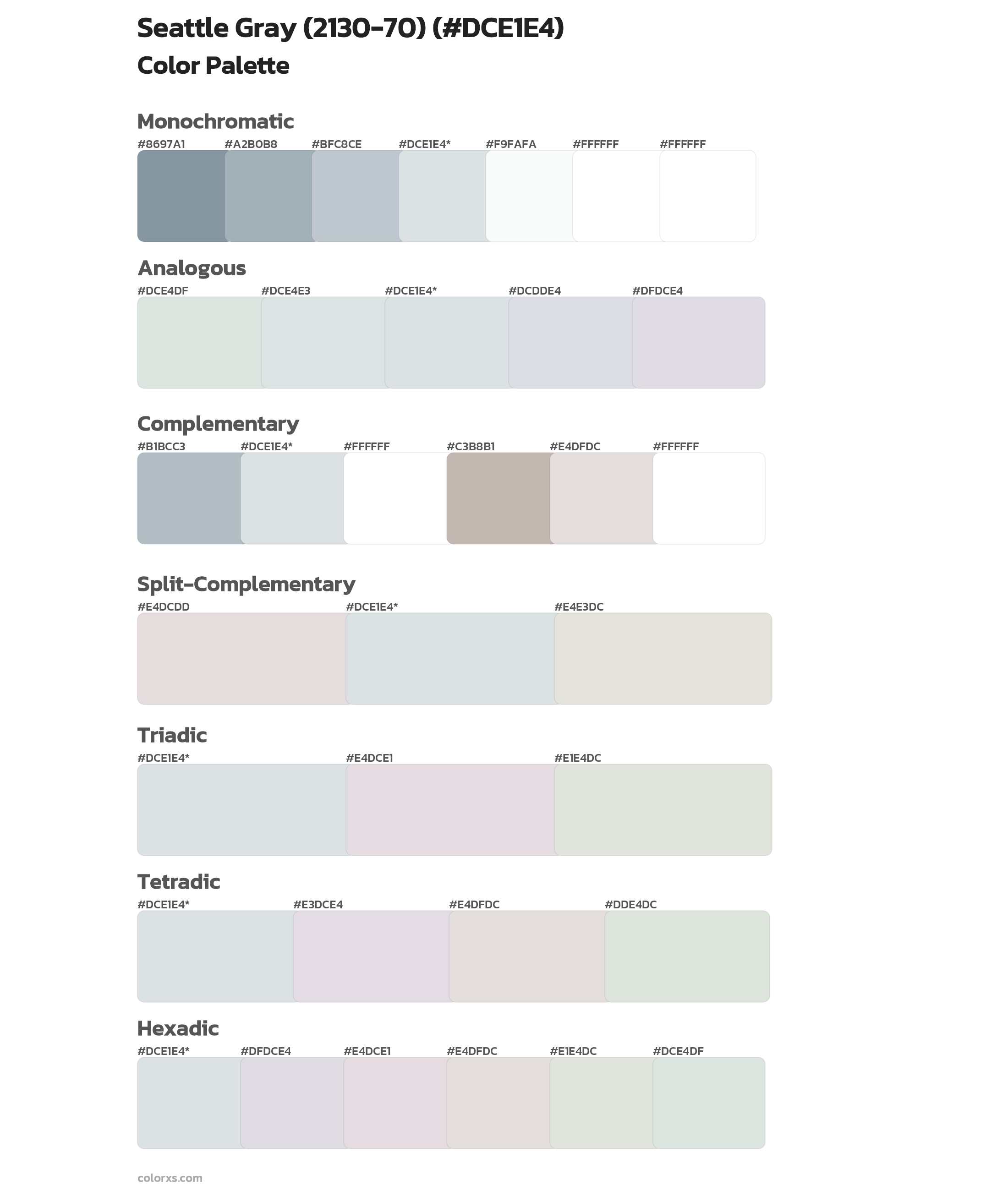 Benjamin Moore Seattle Gray (213070) Paint coordinating colors and