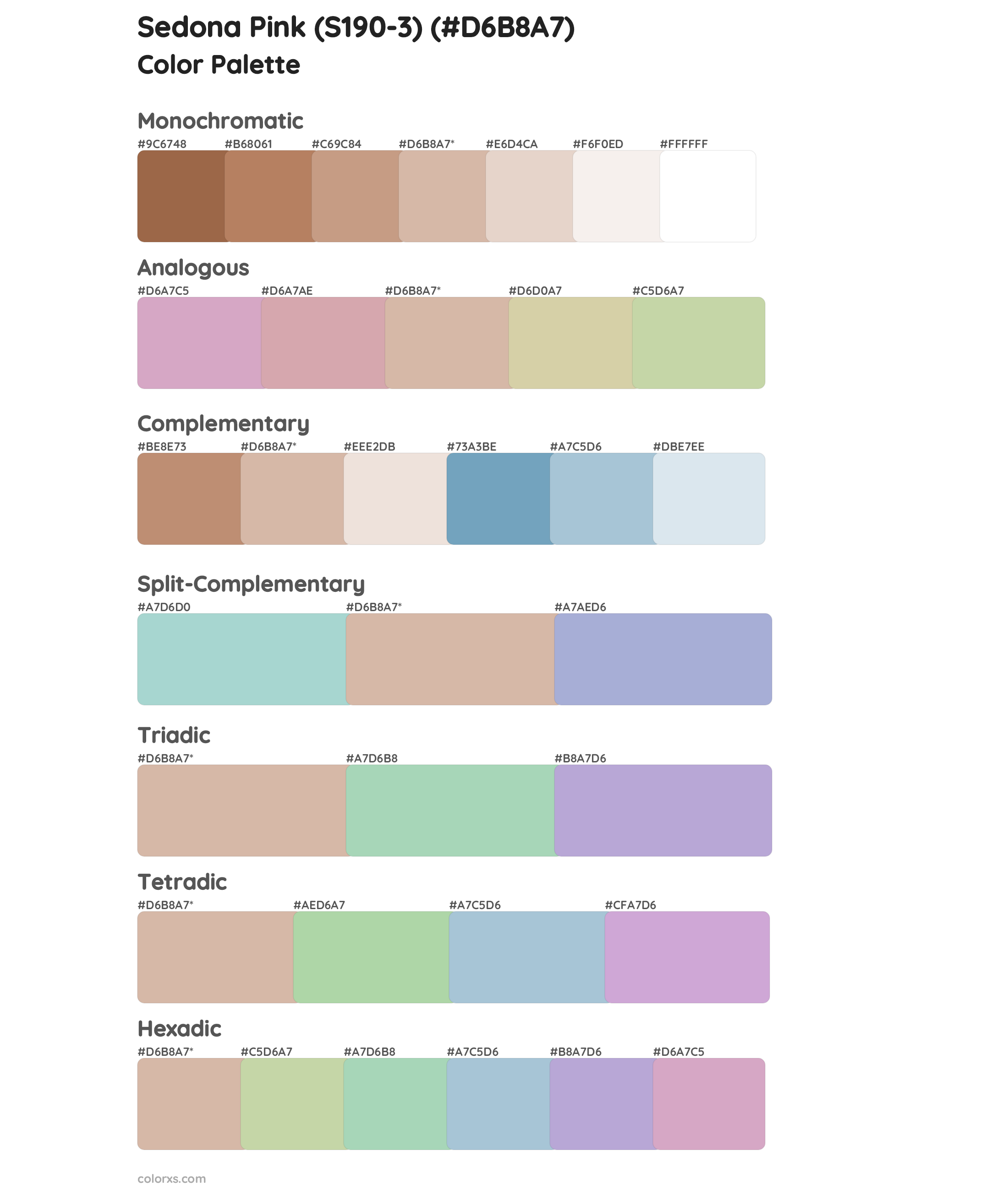 Sedona Pink (S190-3) Color Scheme Palettes