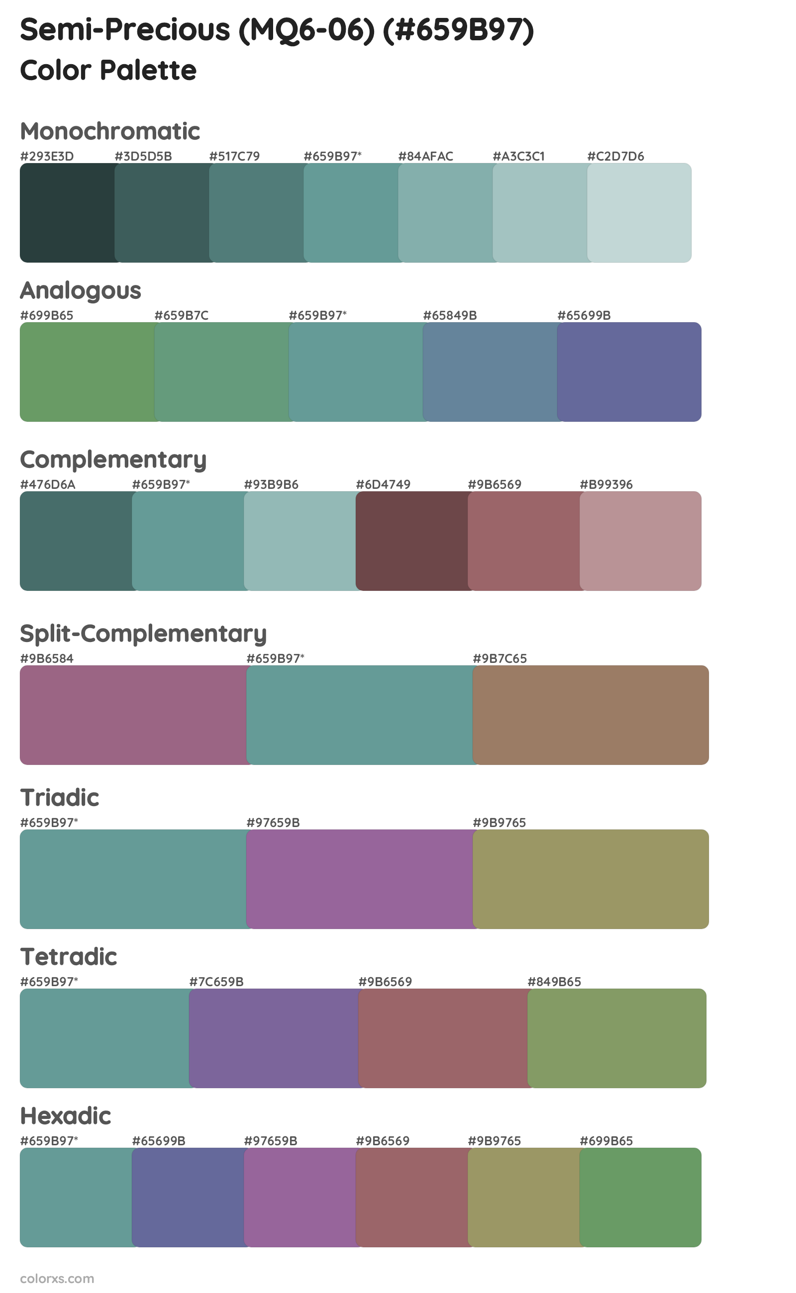 Semi-Precious (MQ6-06) Color Scheme Palettes