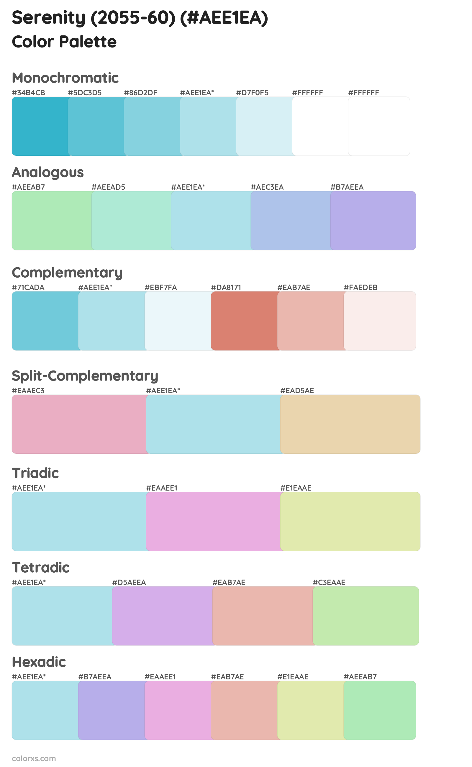 Serenity (2055-60) Color Scheme Palettes