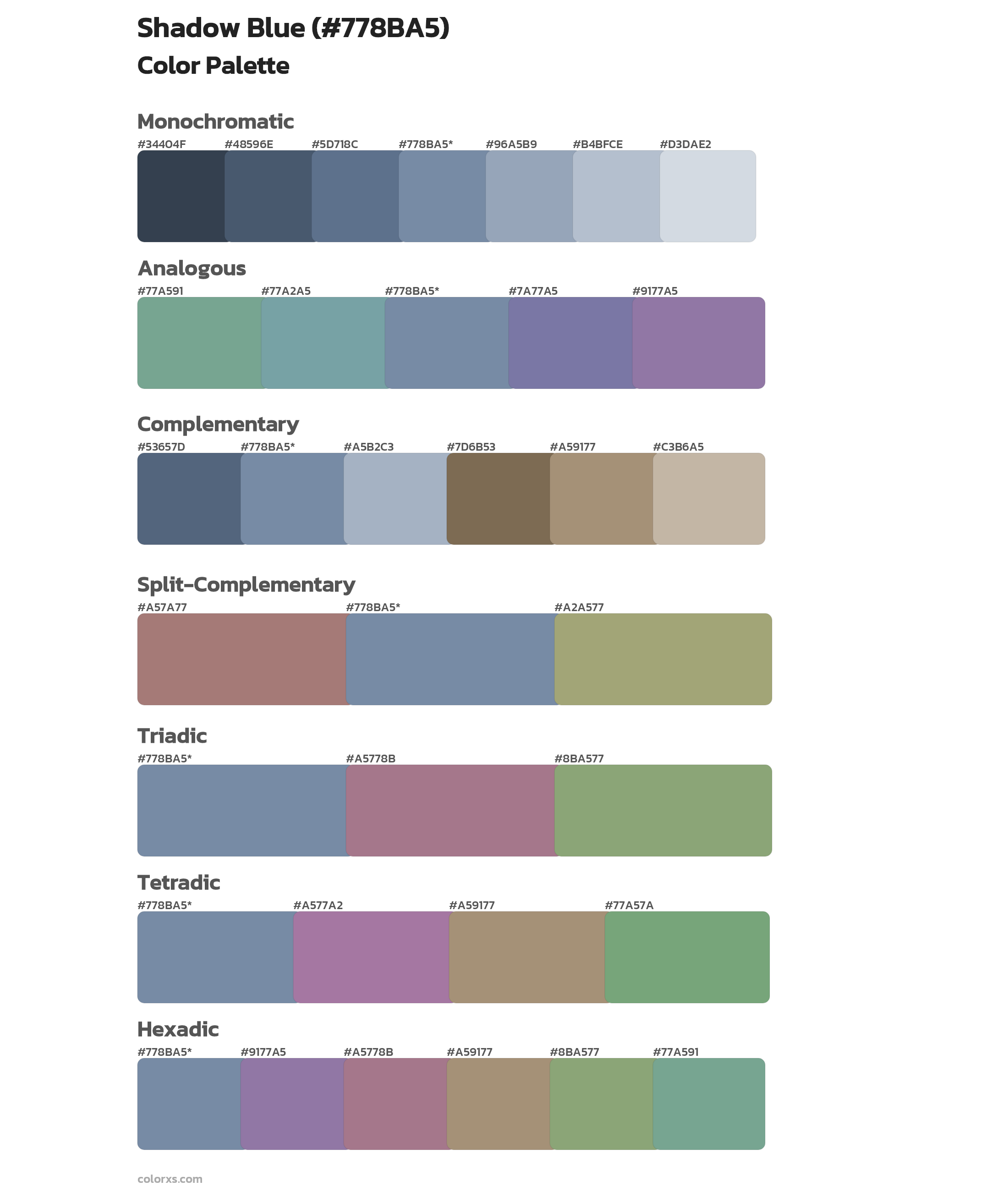 Shadow Blue Color Scheme Palettes