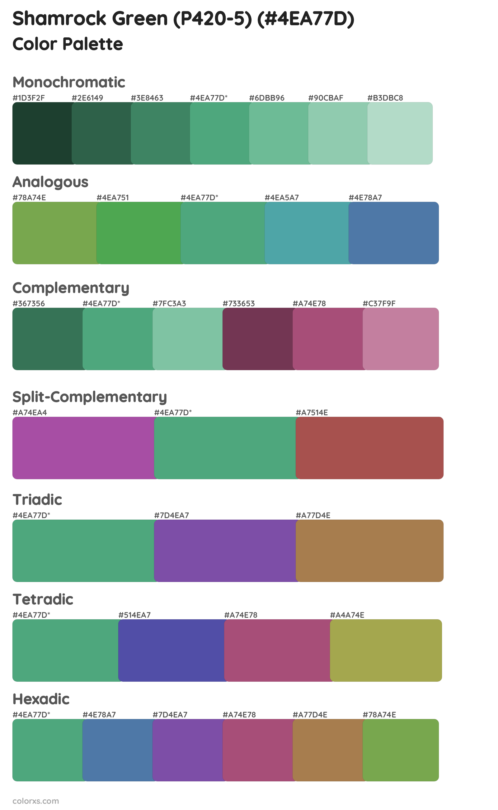 Shamrock Green (P420-5) Color Scheme Palettes