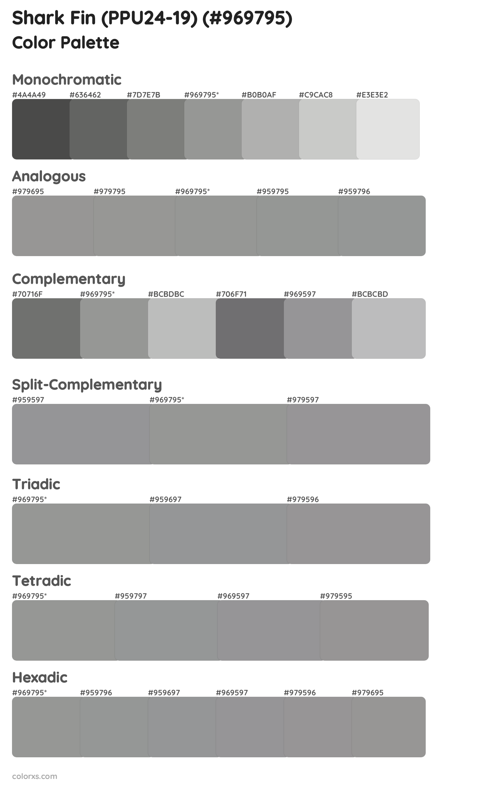 Shark Fin (PPU24-19) Color Scheme Palettes