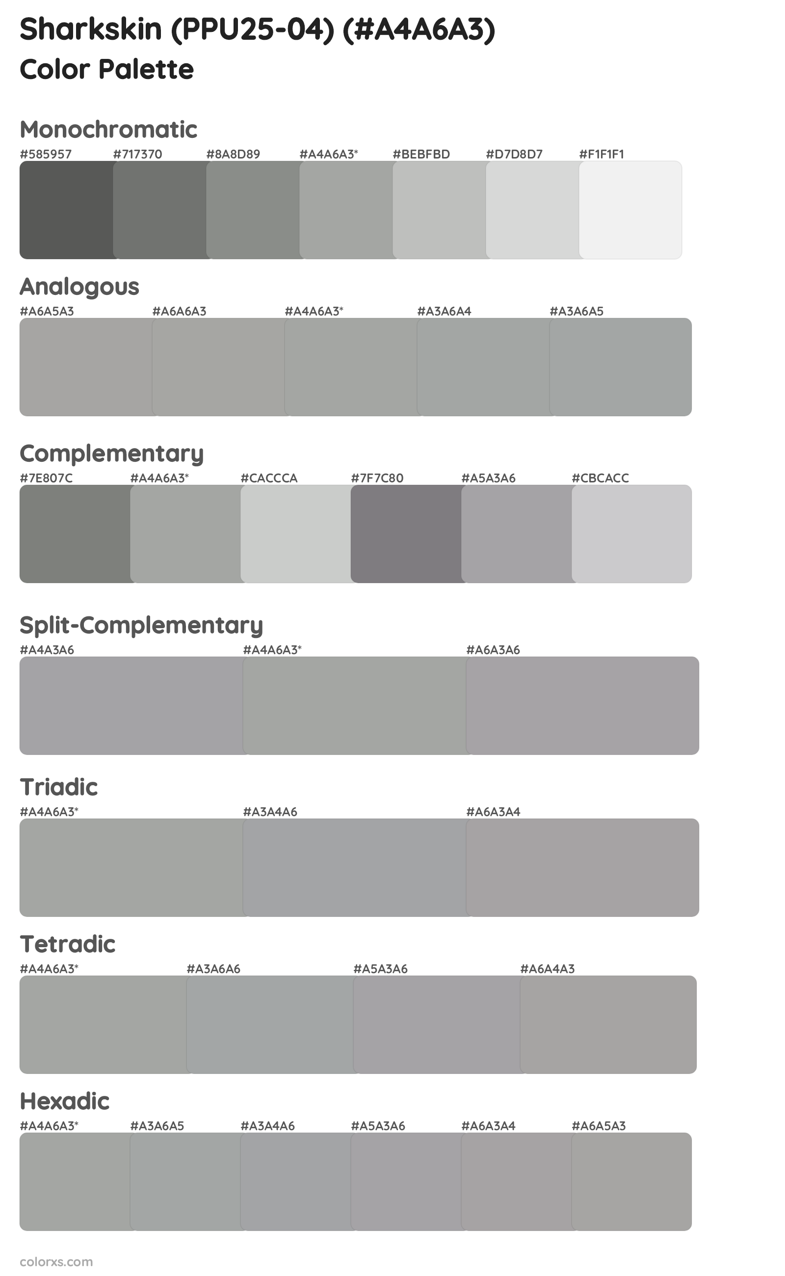 Sharkskin (PPU25-04) Color Scheme Palettes