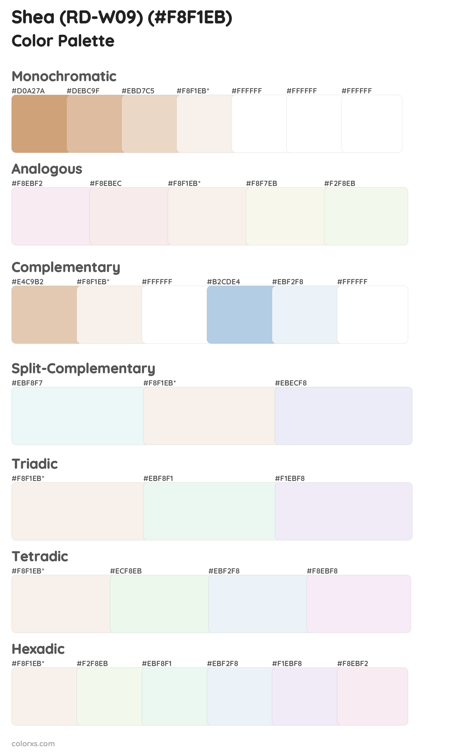 Shea (RD-W09) Color Scheme Palettes