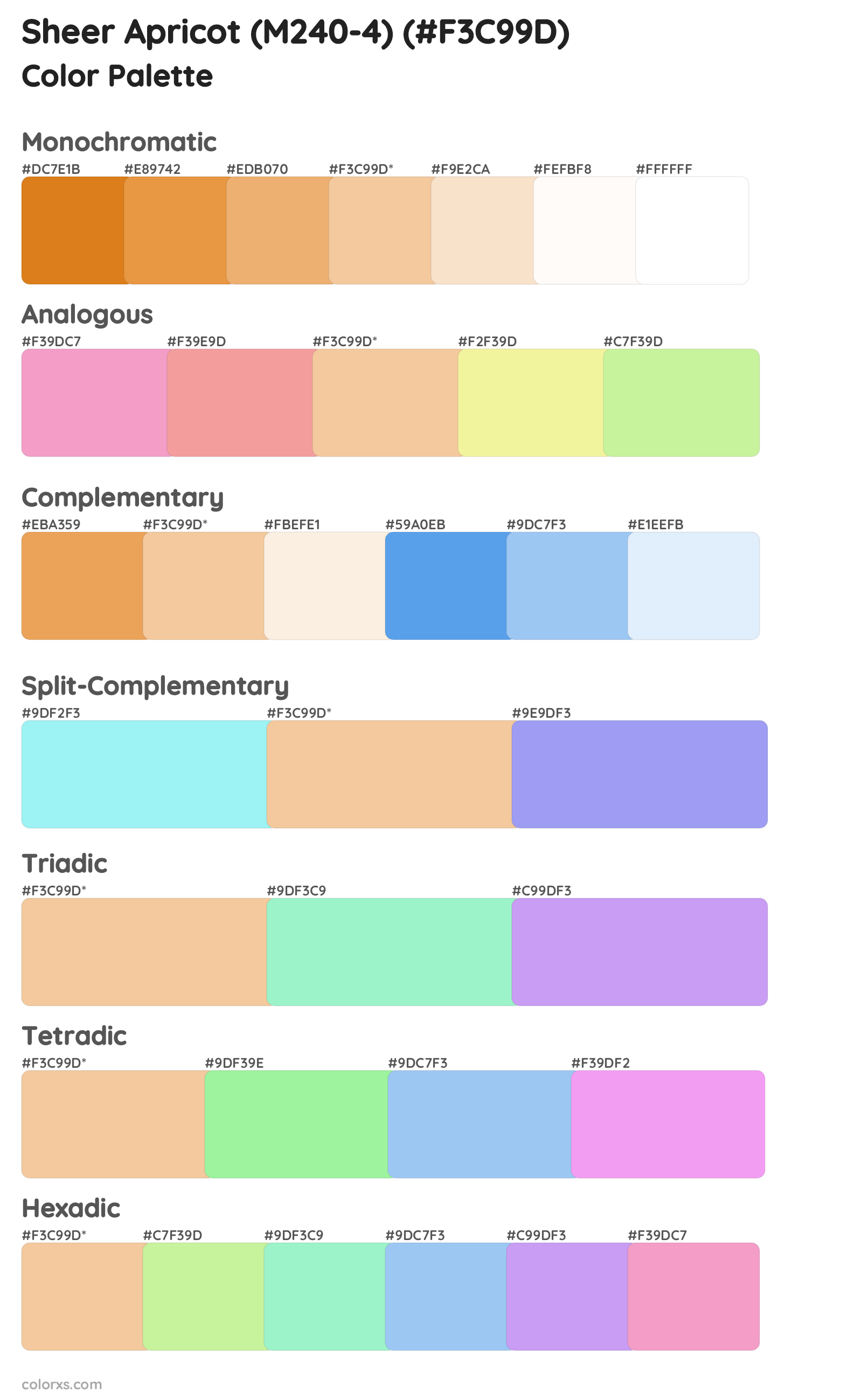 Sheer Apricot (M240-4) Color Scheme Palettes