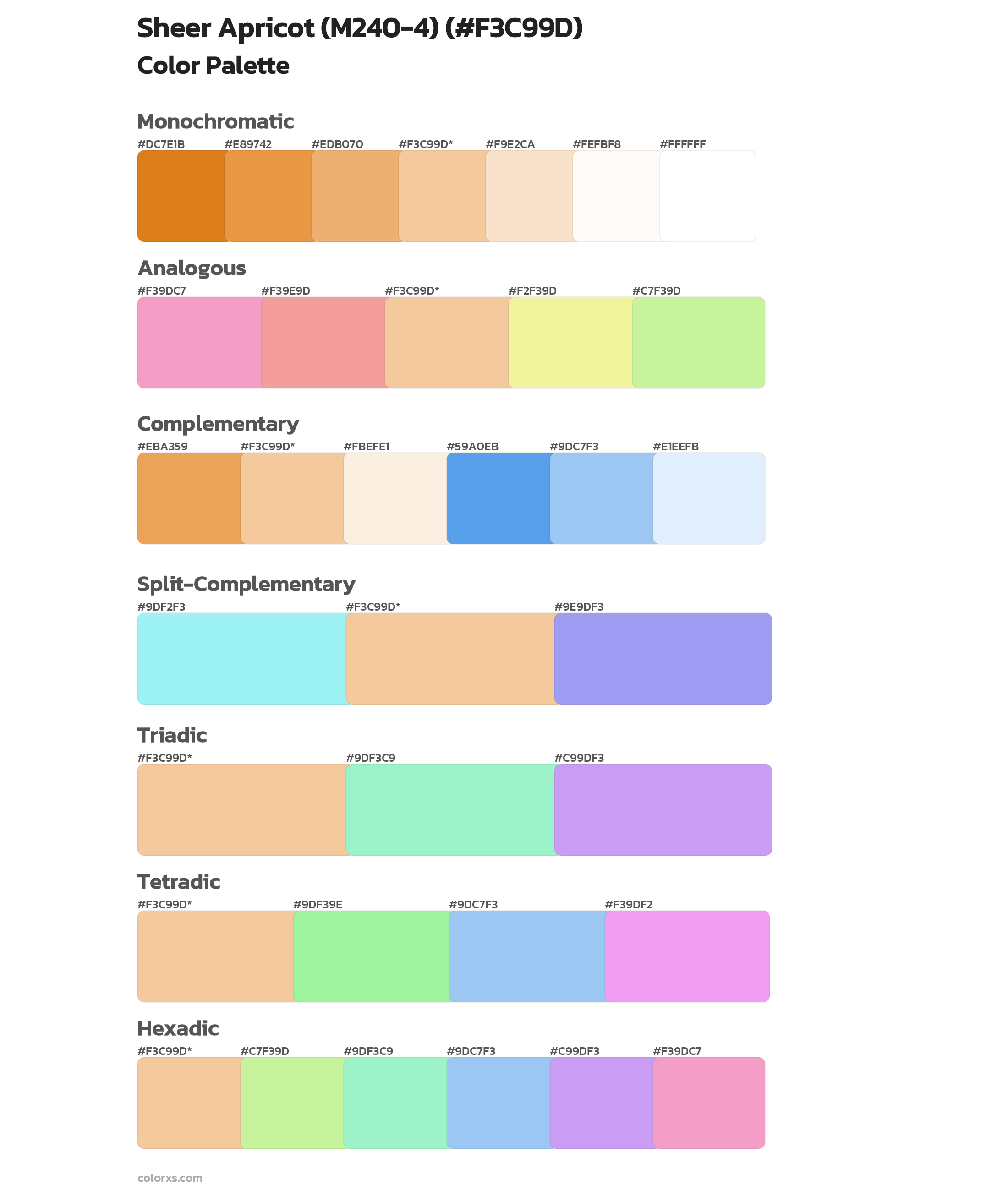 Sheer Apricot (M240-4) Color Scheme Palettes