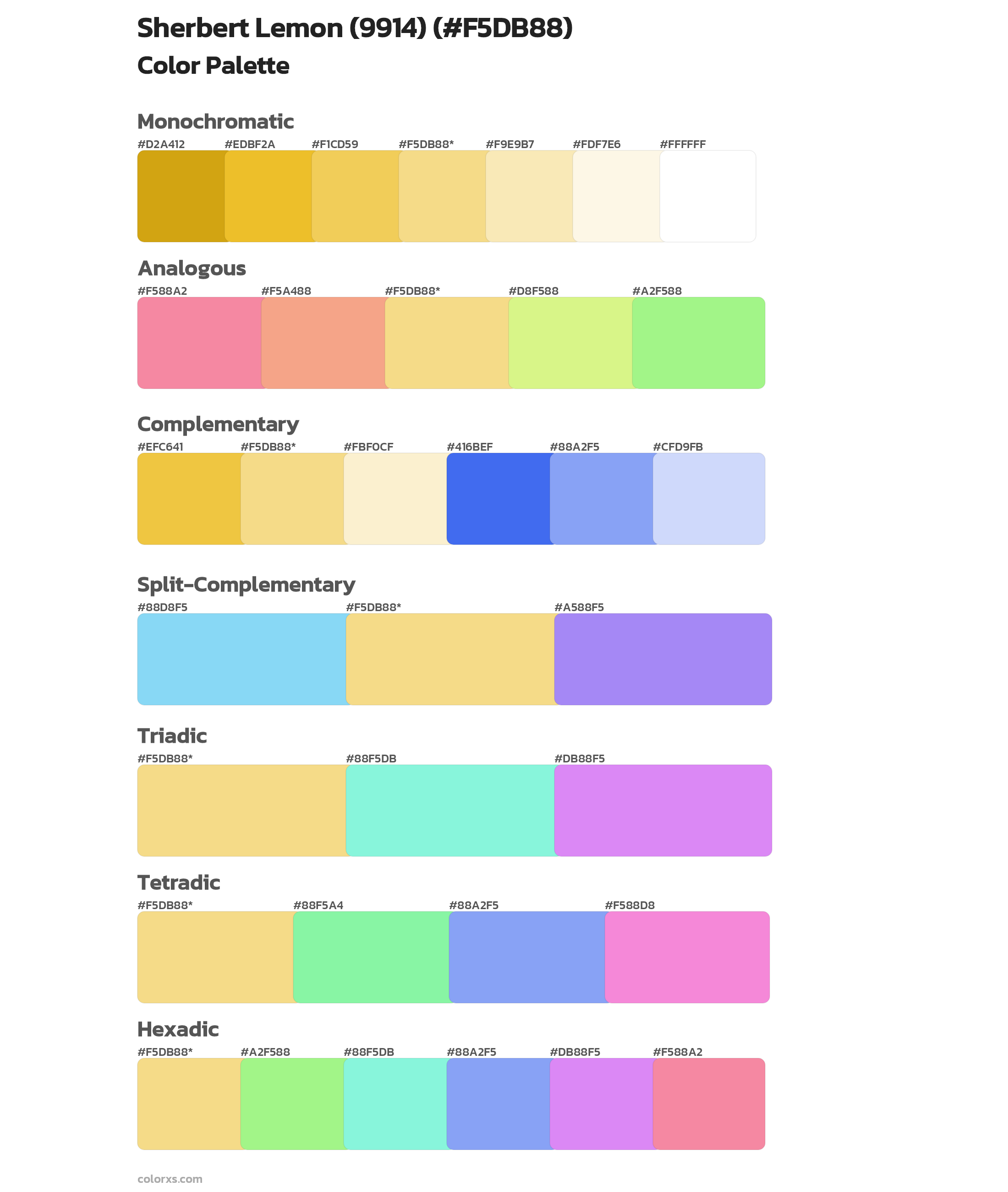 Sherbert Lemon (9914) Color Scheme Palettes