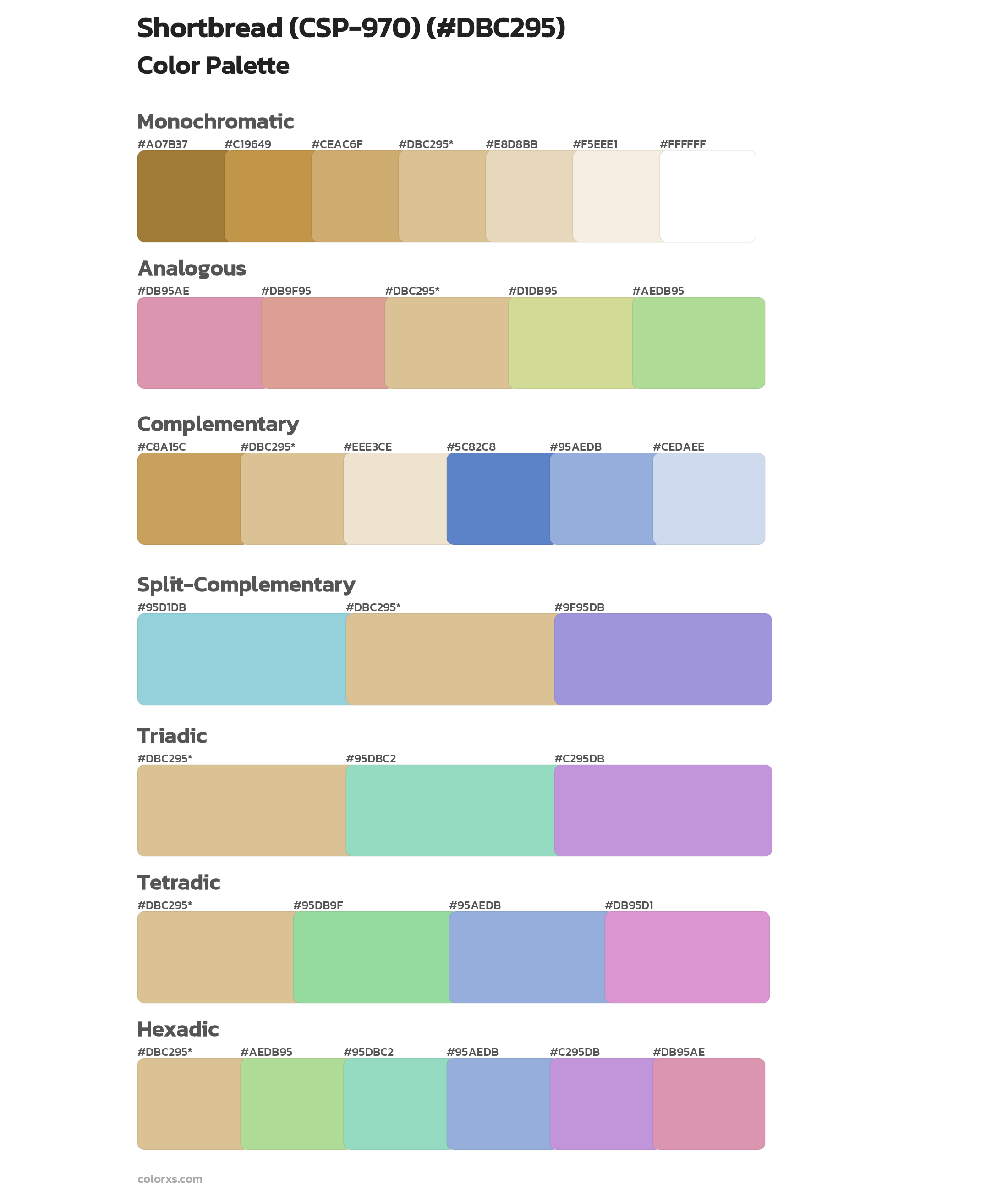 Shortbread (CSP-970) Color Scheme Palettes