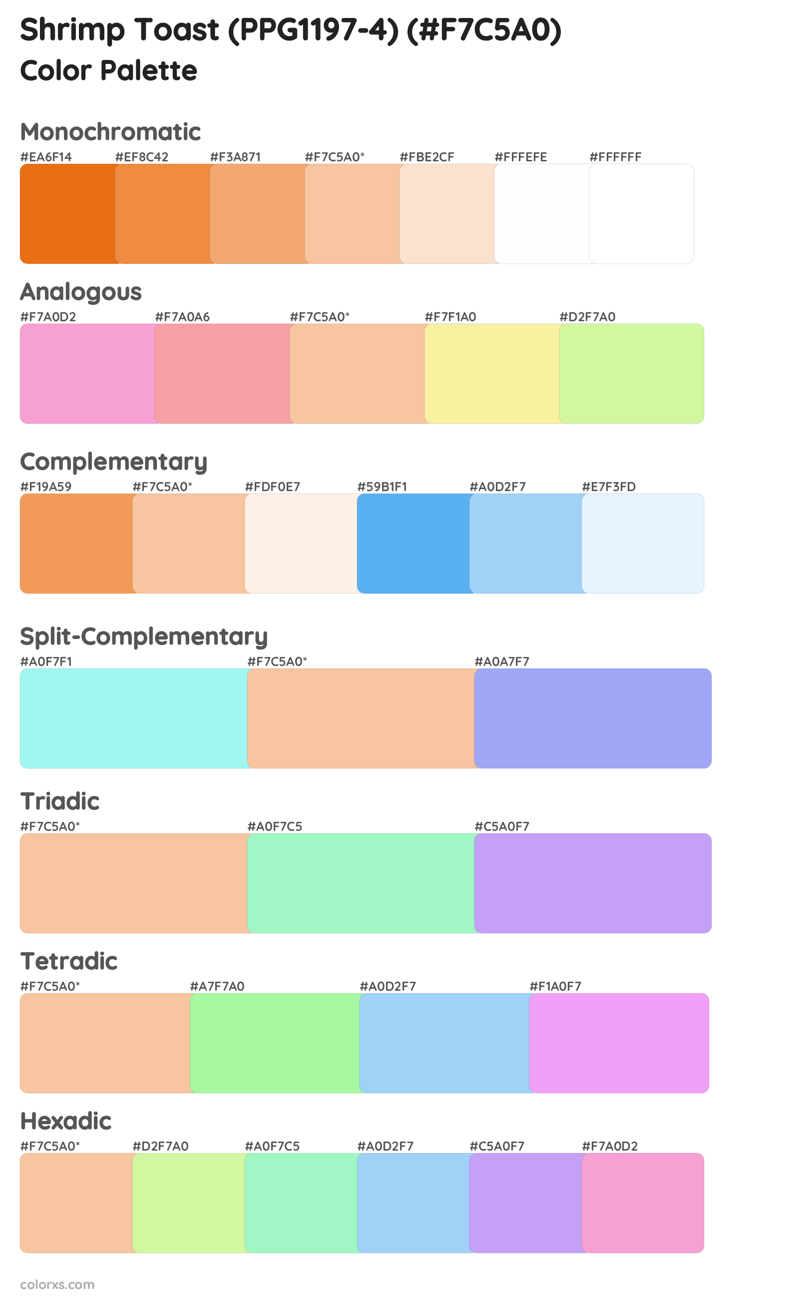 Shrimp Toast (PPG1197-4) Color Scheme Palettes
