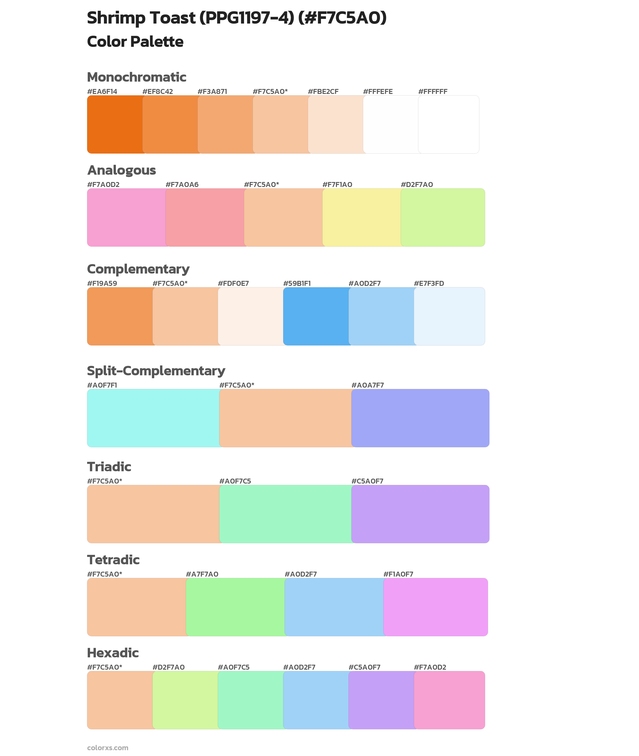 Shrimp Toast (PPG1197-4) Color Scheme Palettes