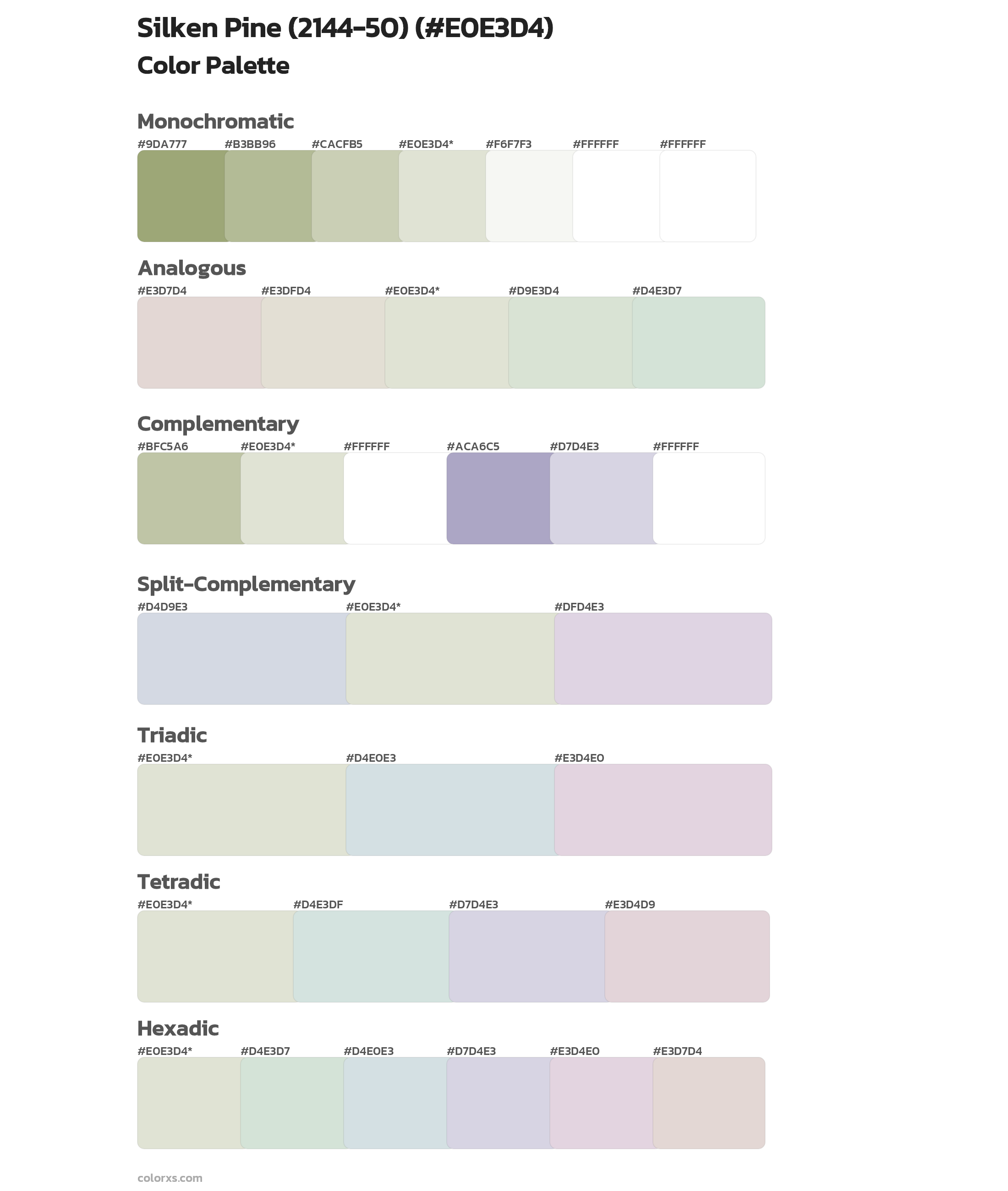 Silken Pine (2144-50) Color Scheme Palettes
