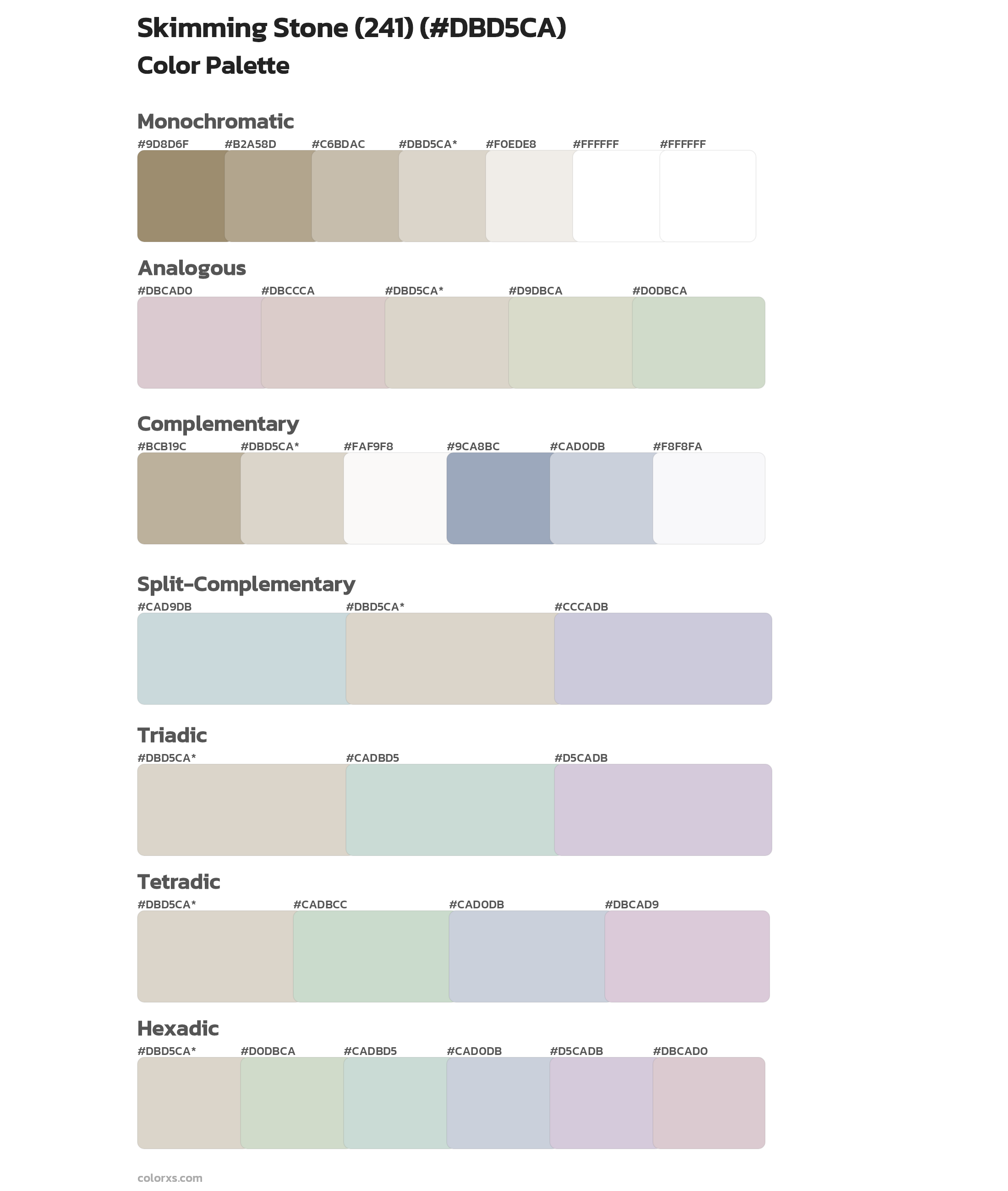 Skimming Stone (241) Color Scheme Palettes