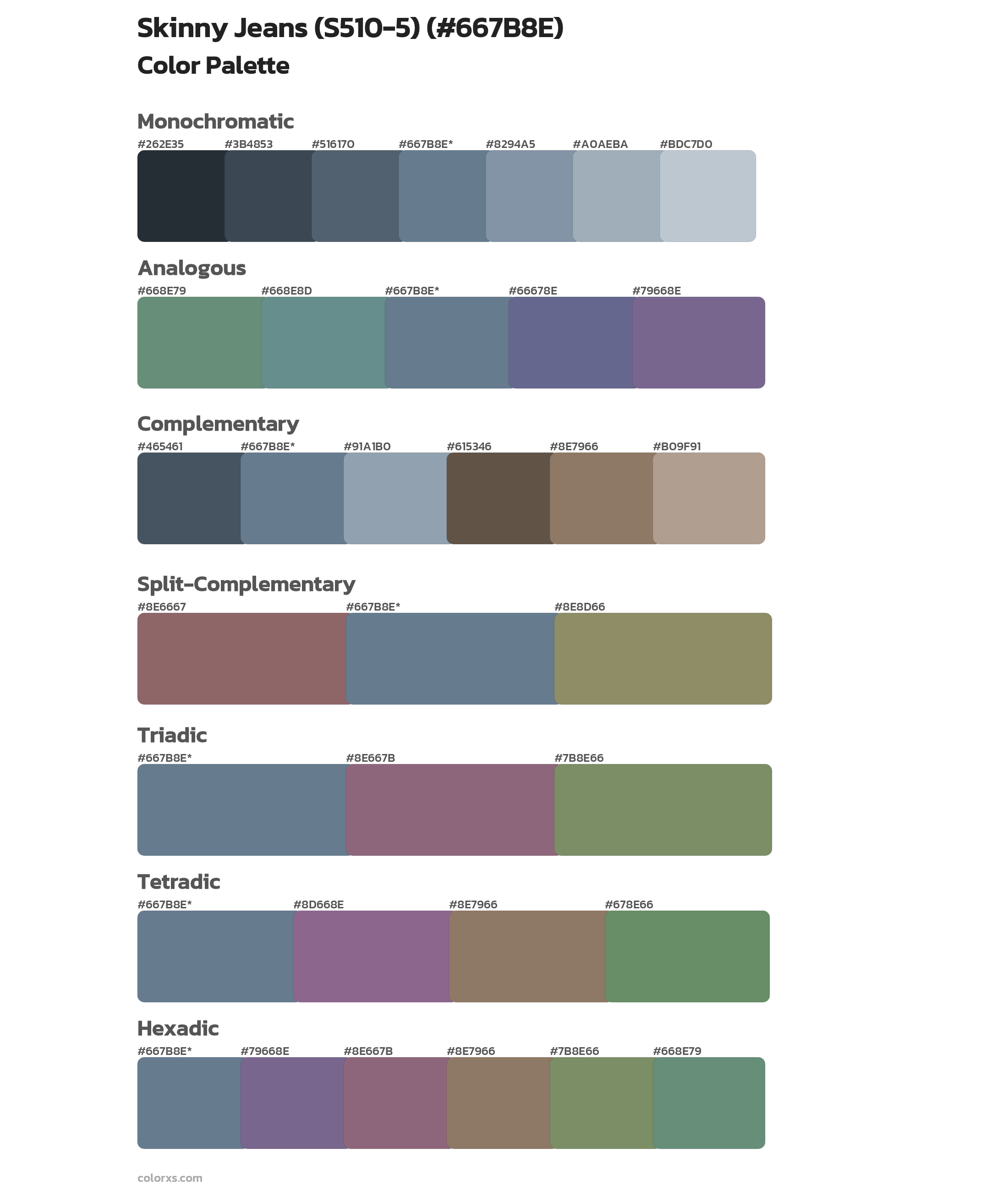 Skinny Jeans (S510-5) Color Scheme Palettes