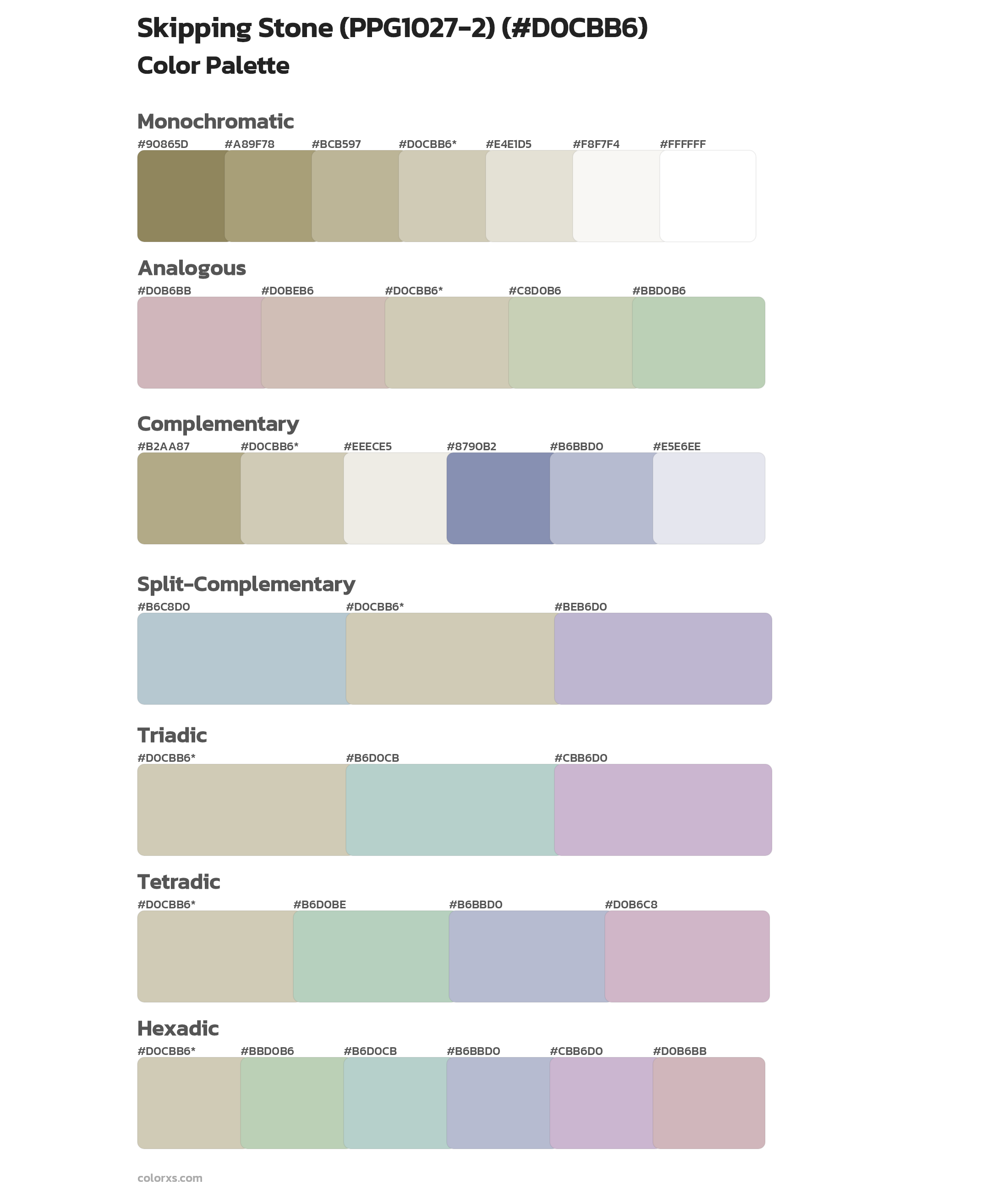 Skipping Stone (PPG1027-2) Color Scheme Palettes