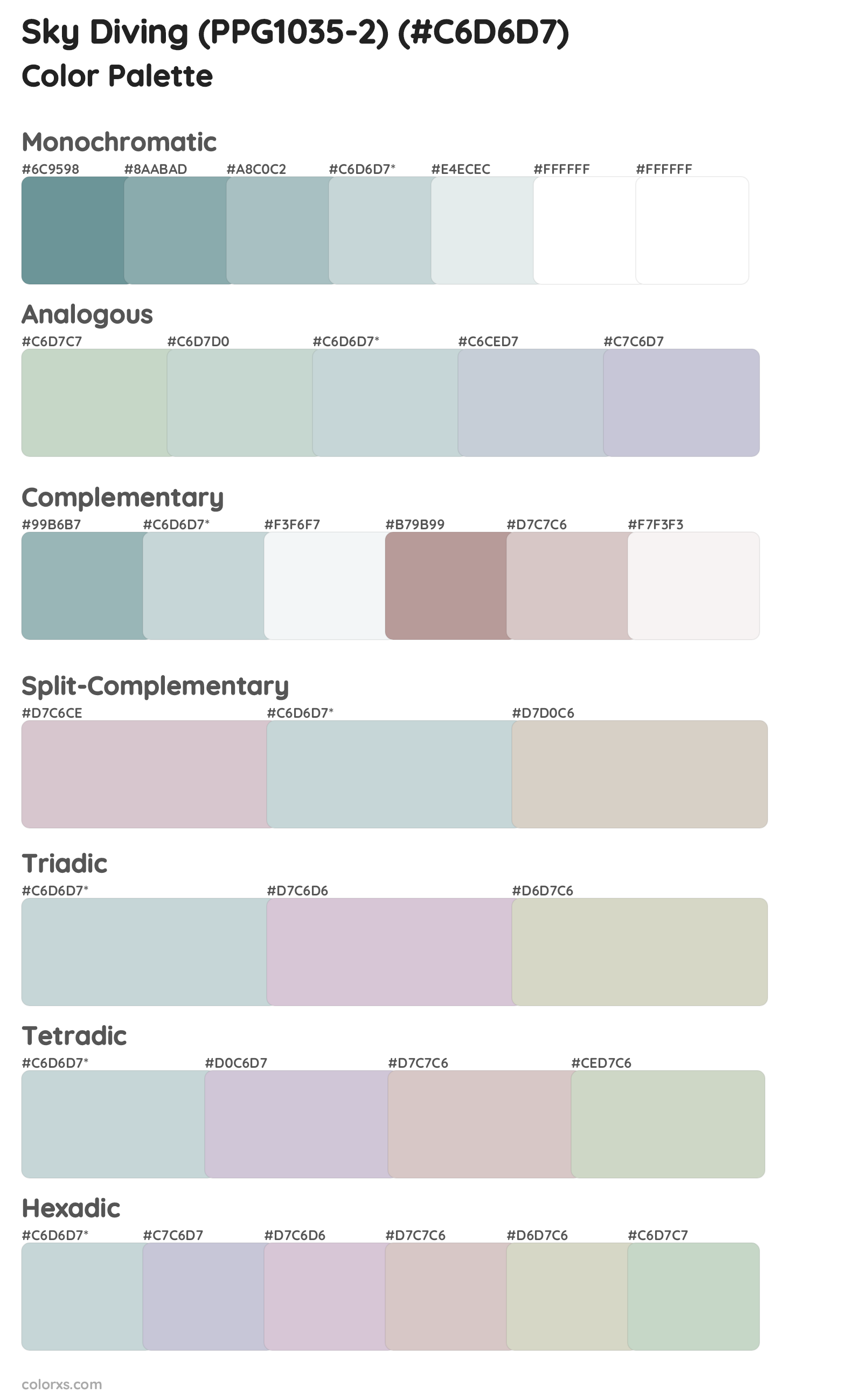 Sky Diving (PPG1035-2) Color Scheme Palettes