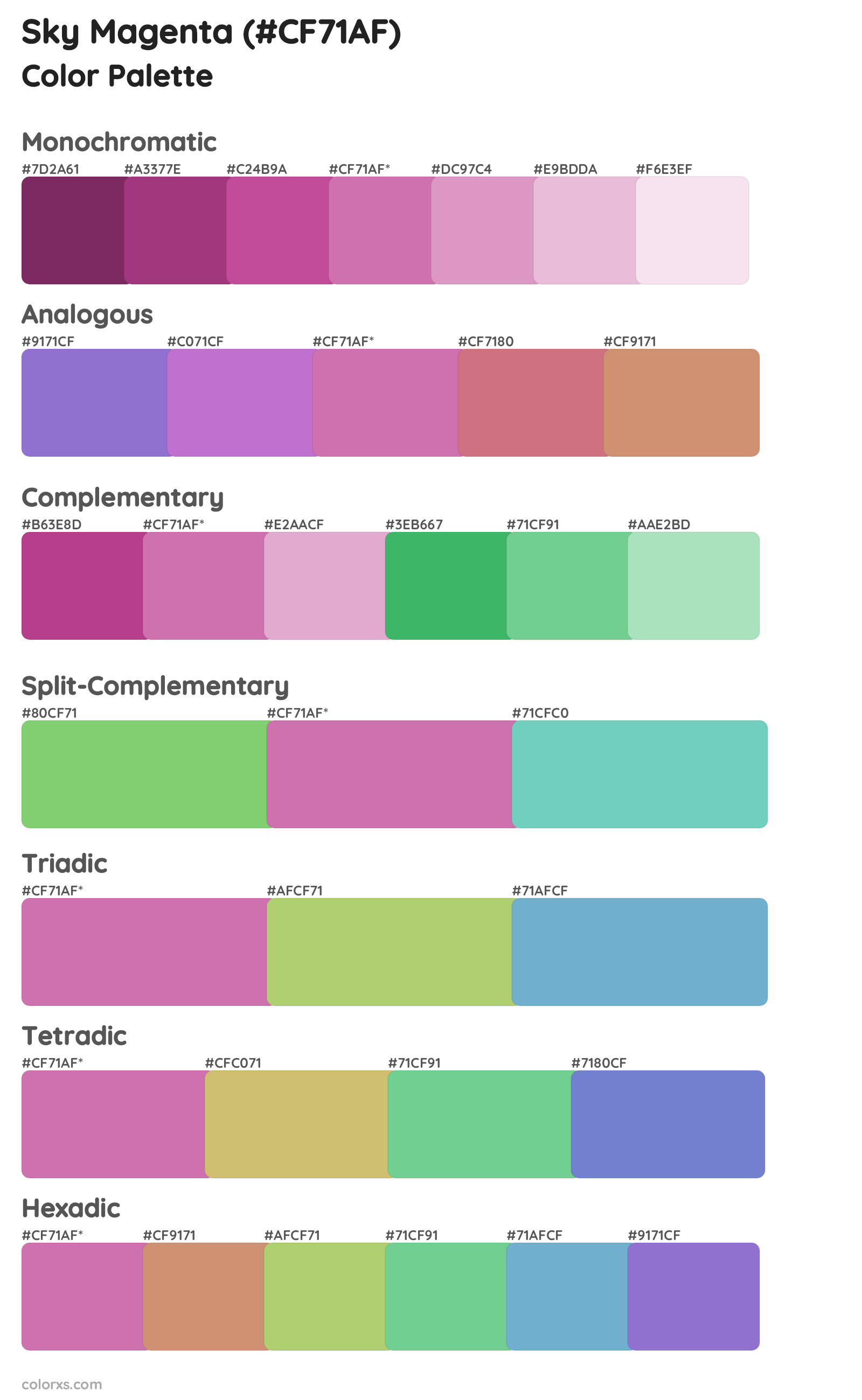Sky Magenta Color Scheme Palettes