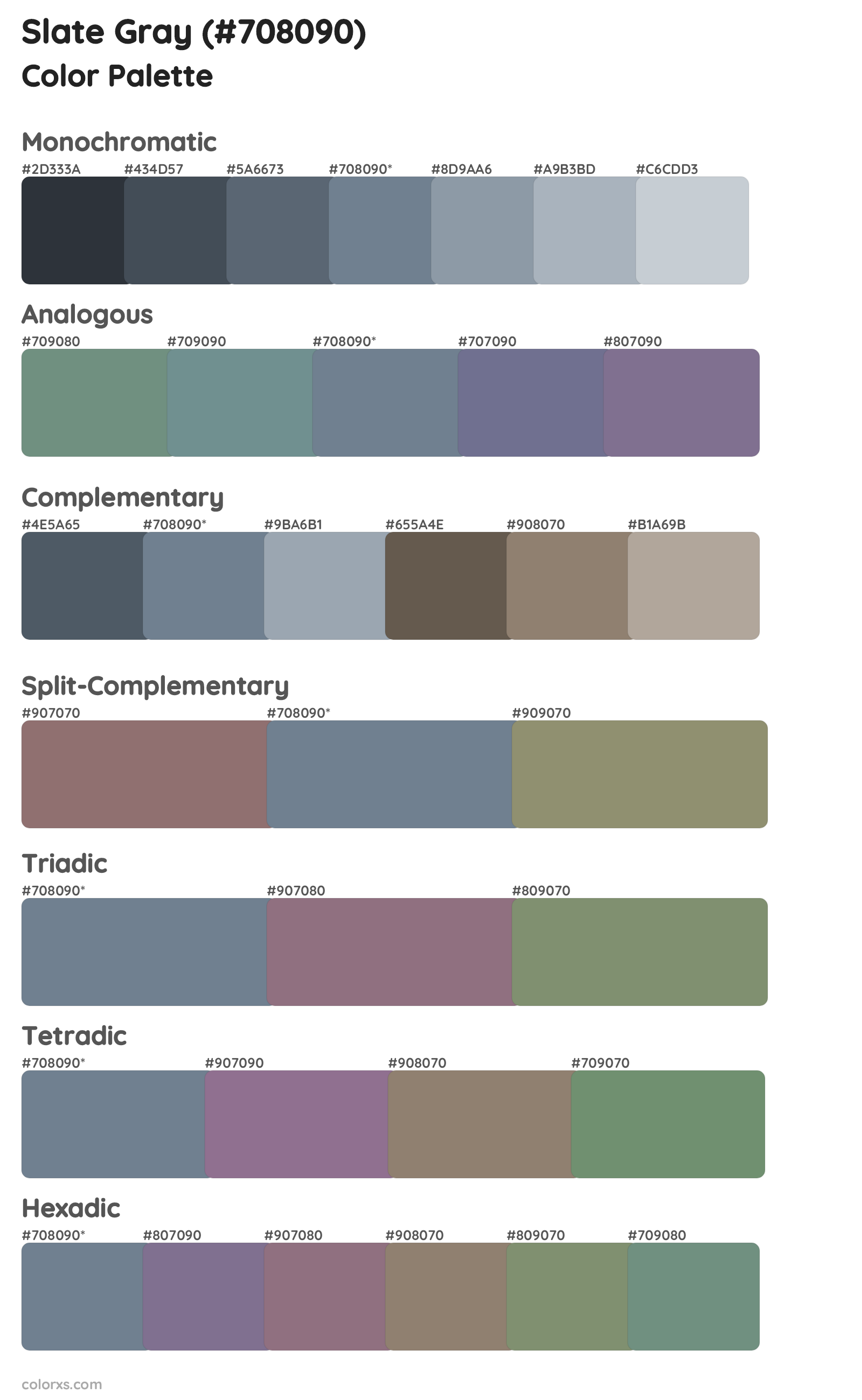 Slate Gray Color Scheme Palettes