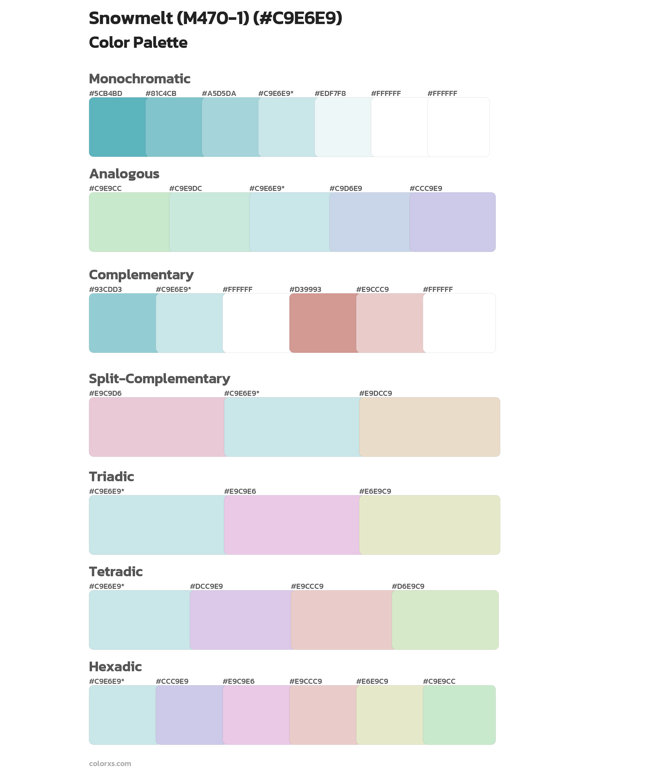 Snowmelt (M470-1) Color Scheme Palettes