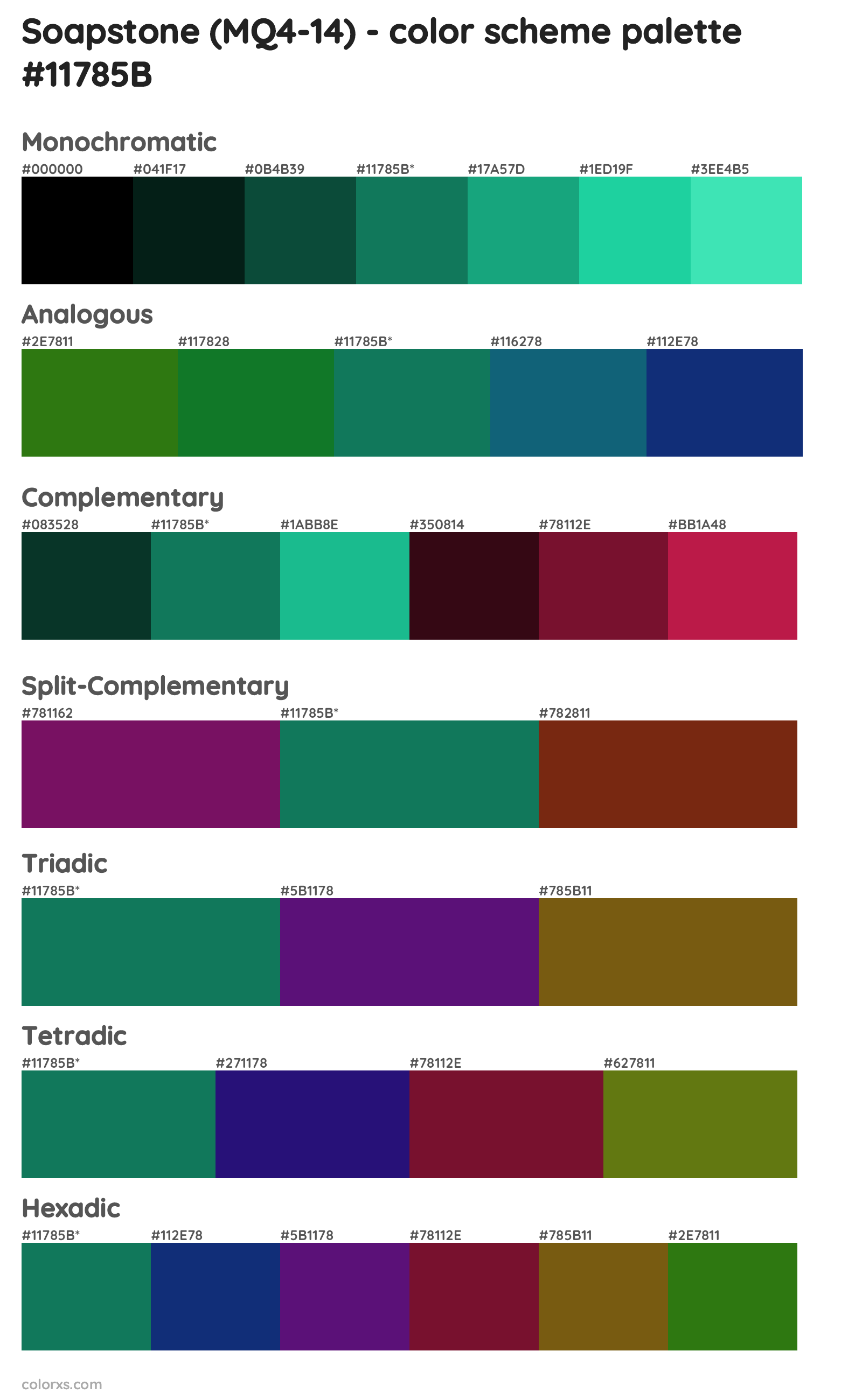 Soapstone (MQ4-14) Color Scheme Palettes