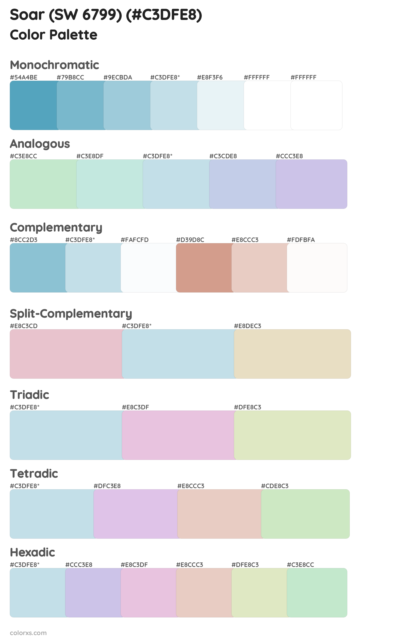 Soar (SW 6799) Color Scheme Palettes