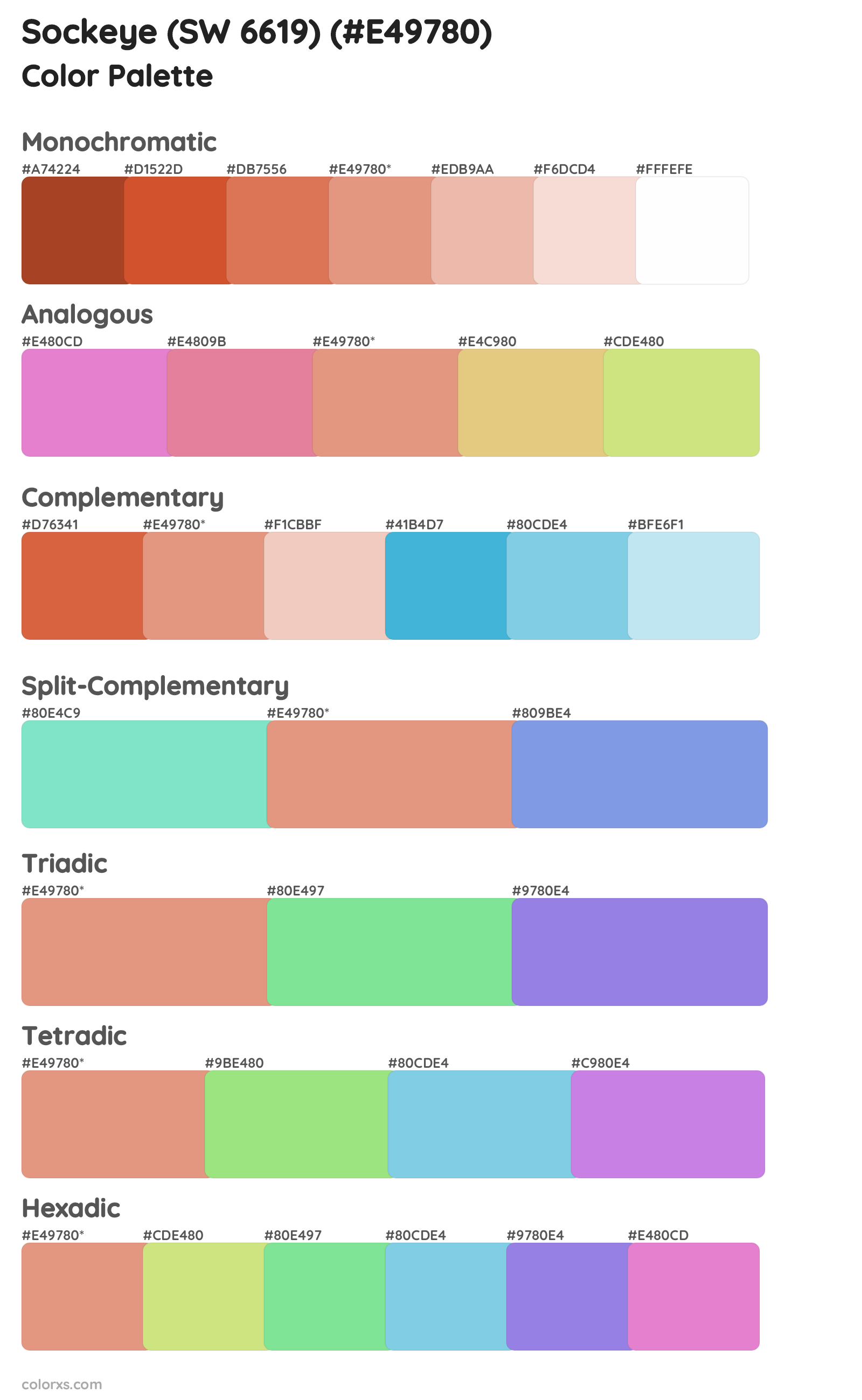 Sockeye (SW 6619) Color Scheme Palettes
