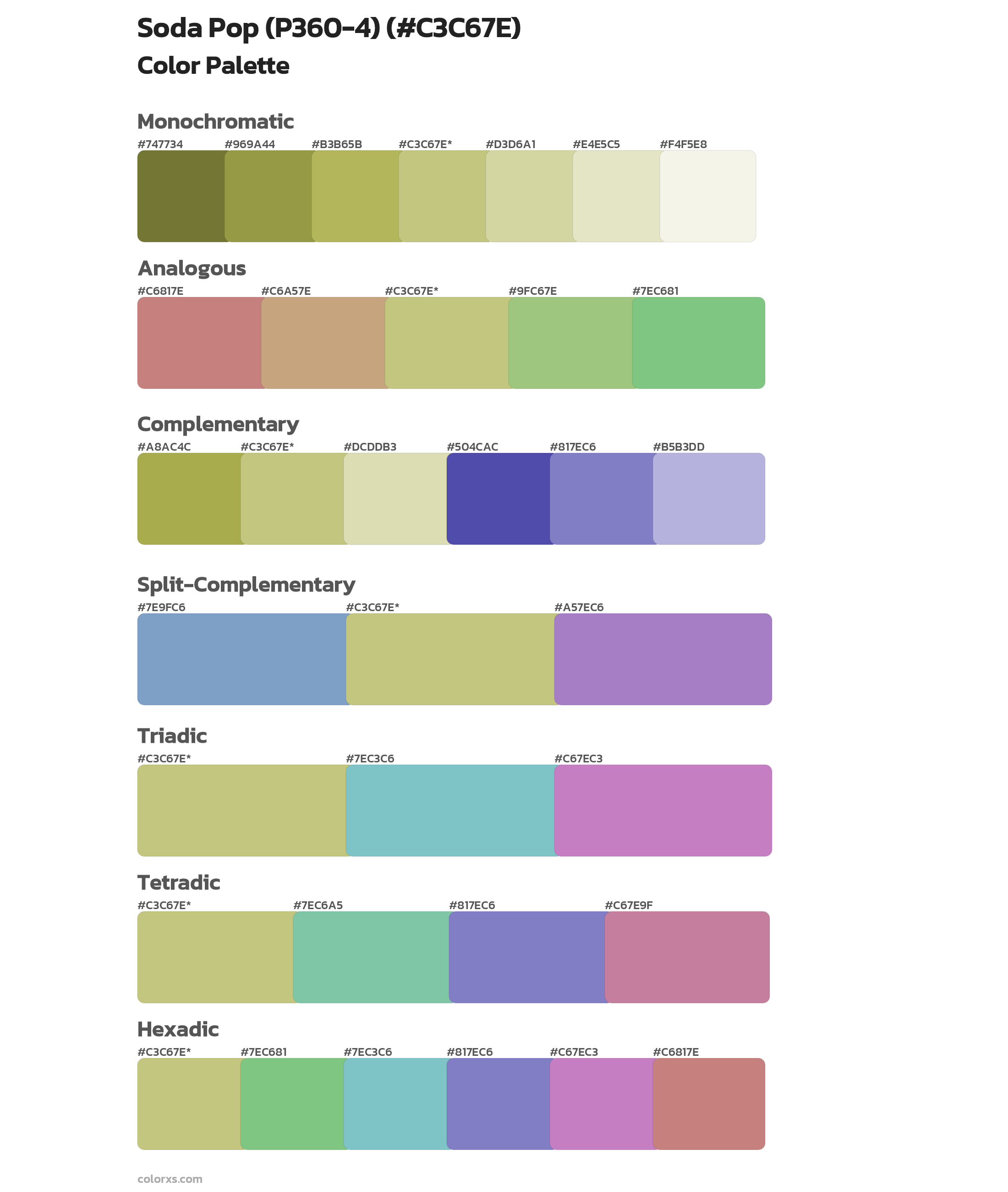 Soda Pop (P360-4) Color Scheme Palettes