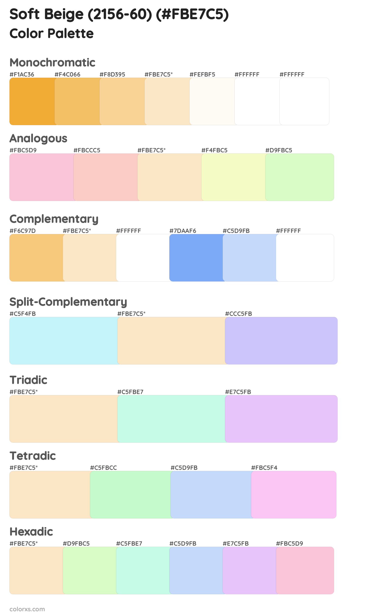 Soft Beige (2156-60) Color Scheme Palettes