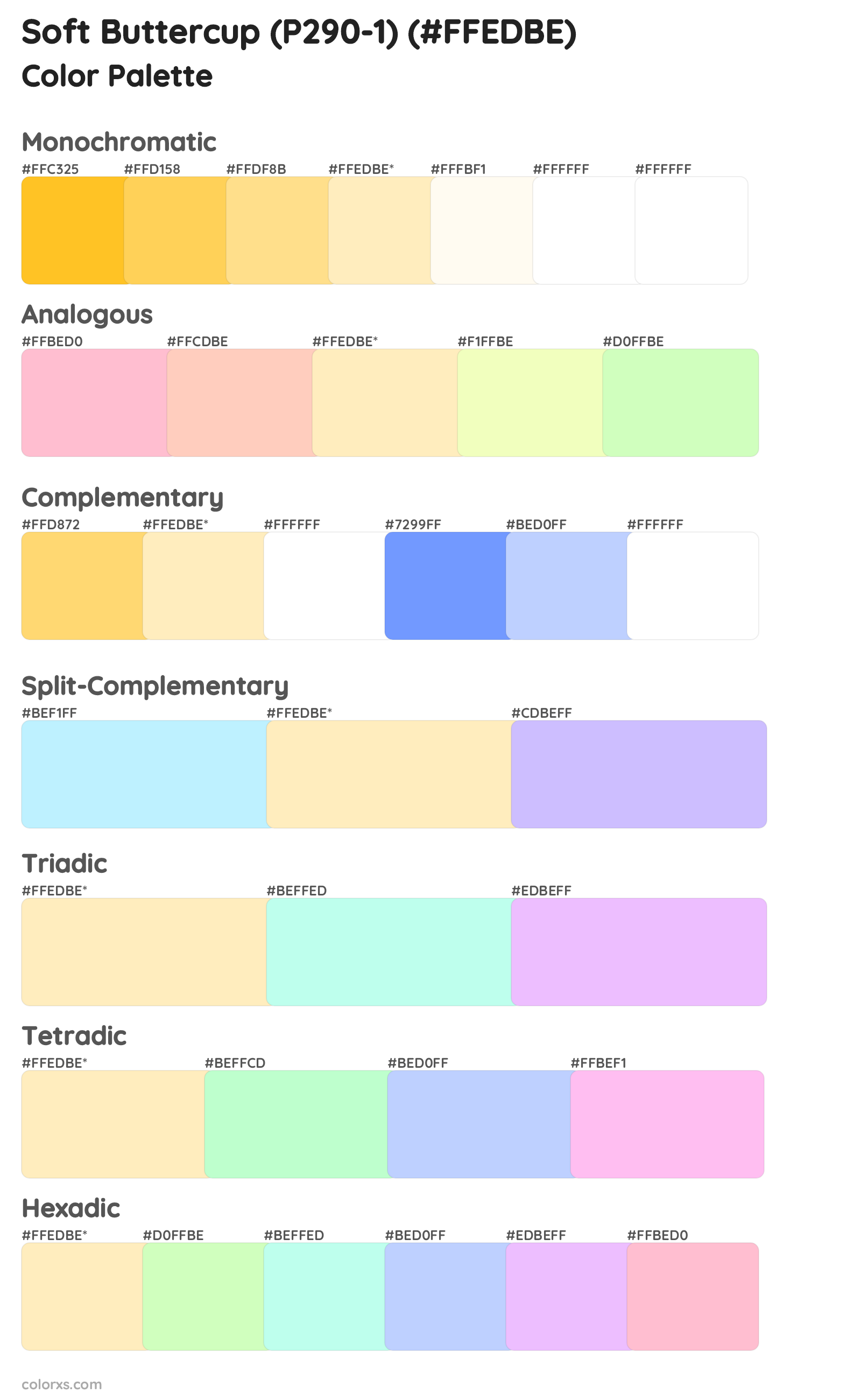 Soft Buttercup (P290-1) Color Scheme Palettes