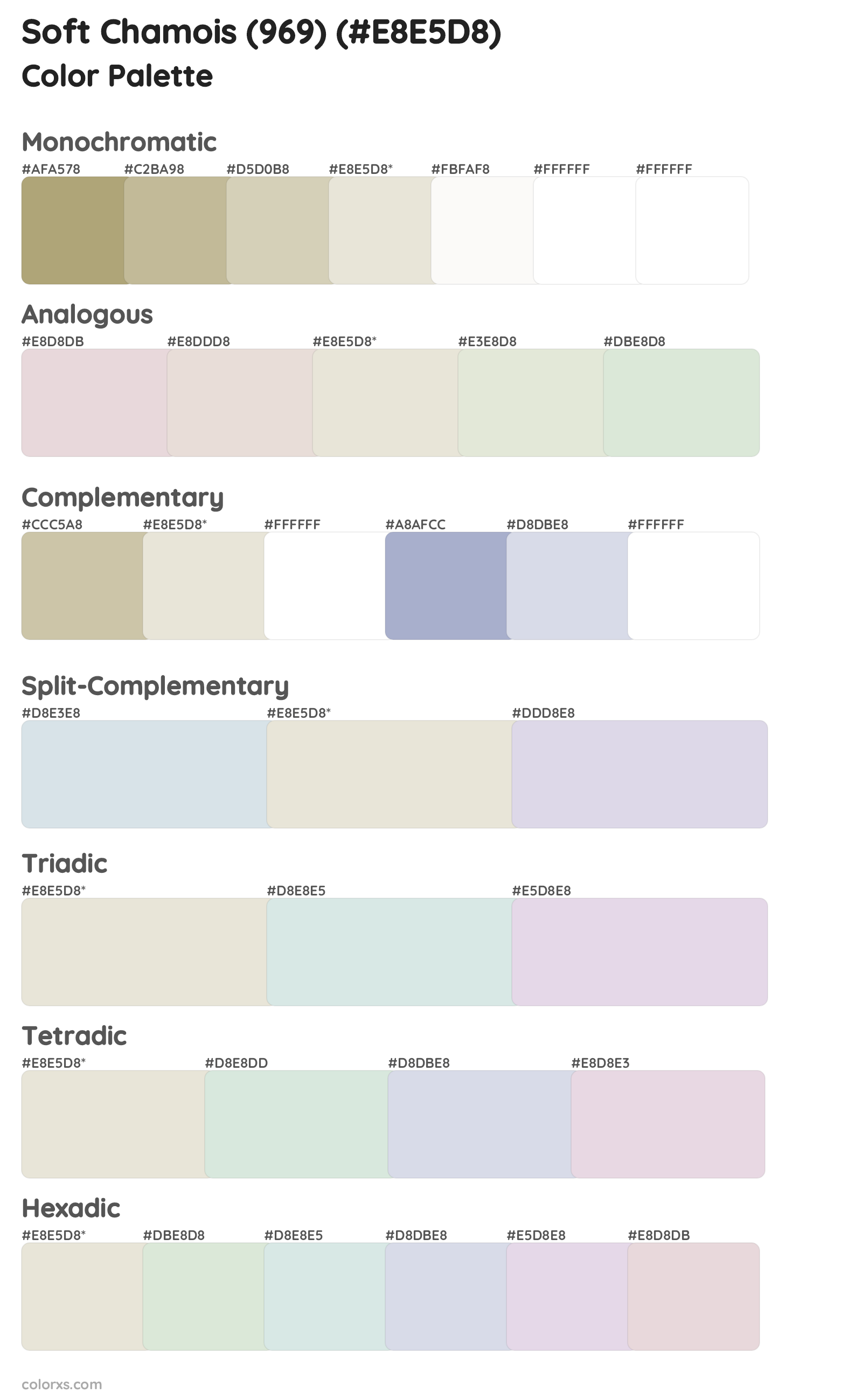 Soft Chamois (969) Color Scheme Palettes