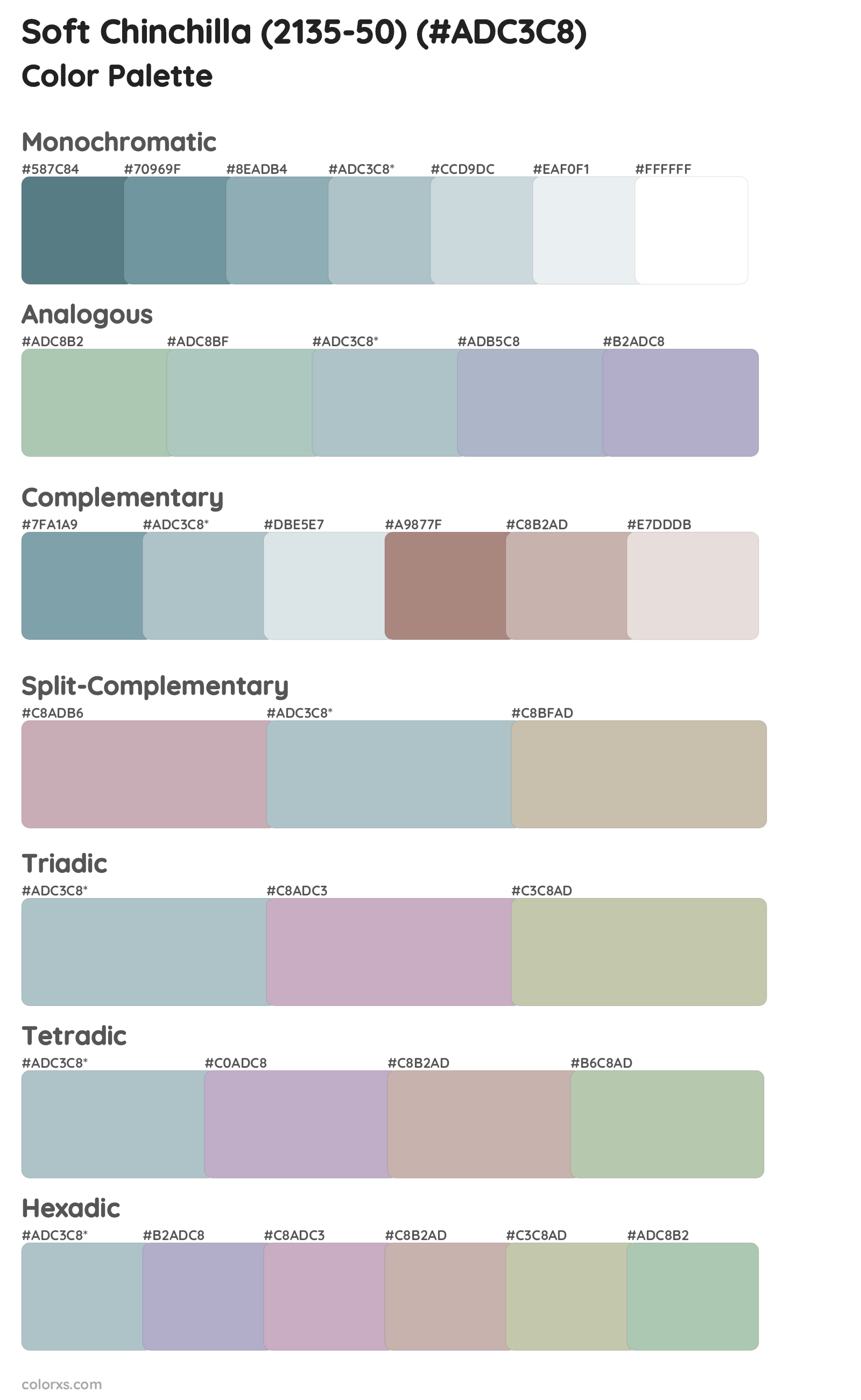 Soft Chinchilla (2135-50) Color Scheme Palettes