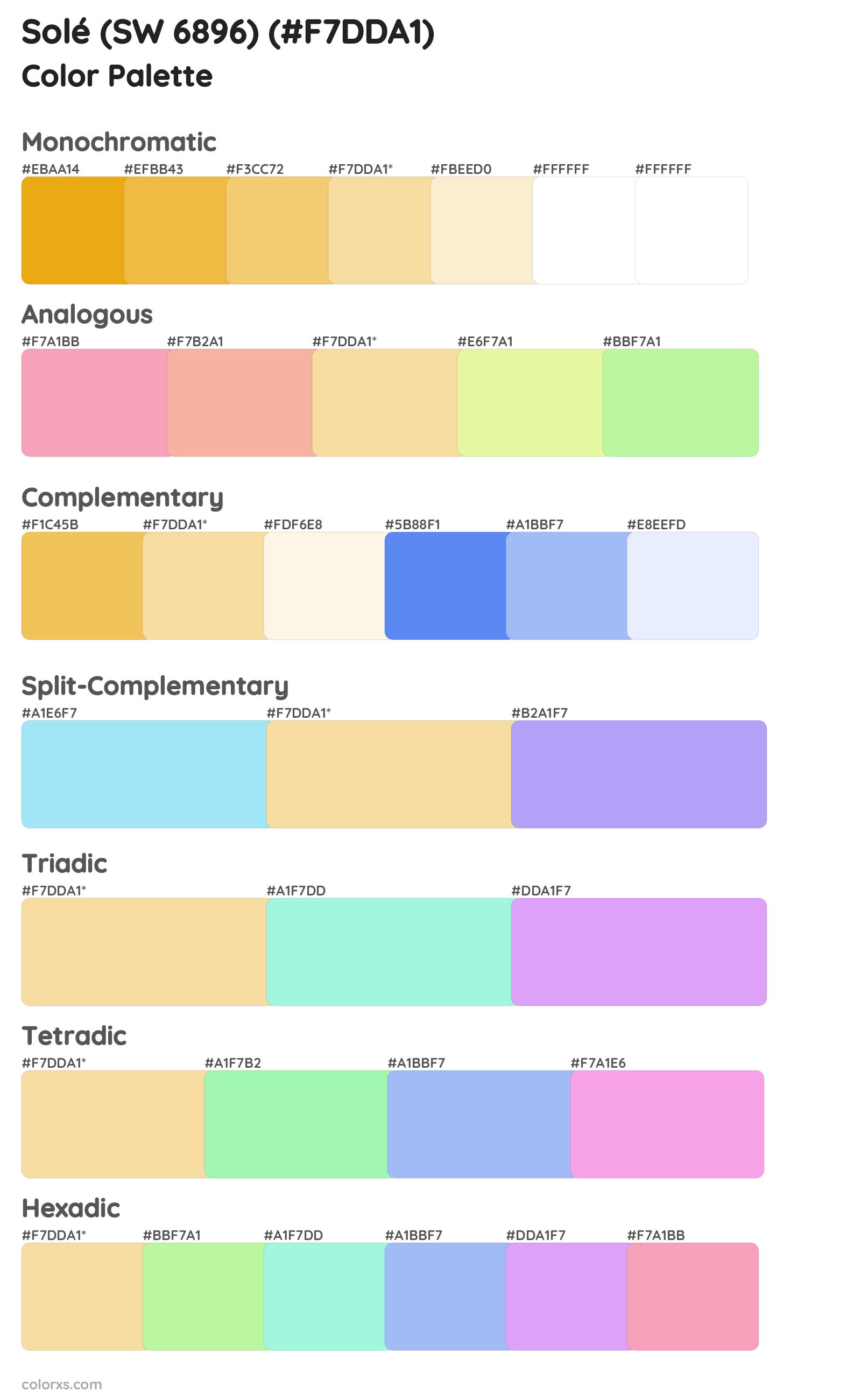 Solé (SW 6896) Color Scheme Palettes