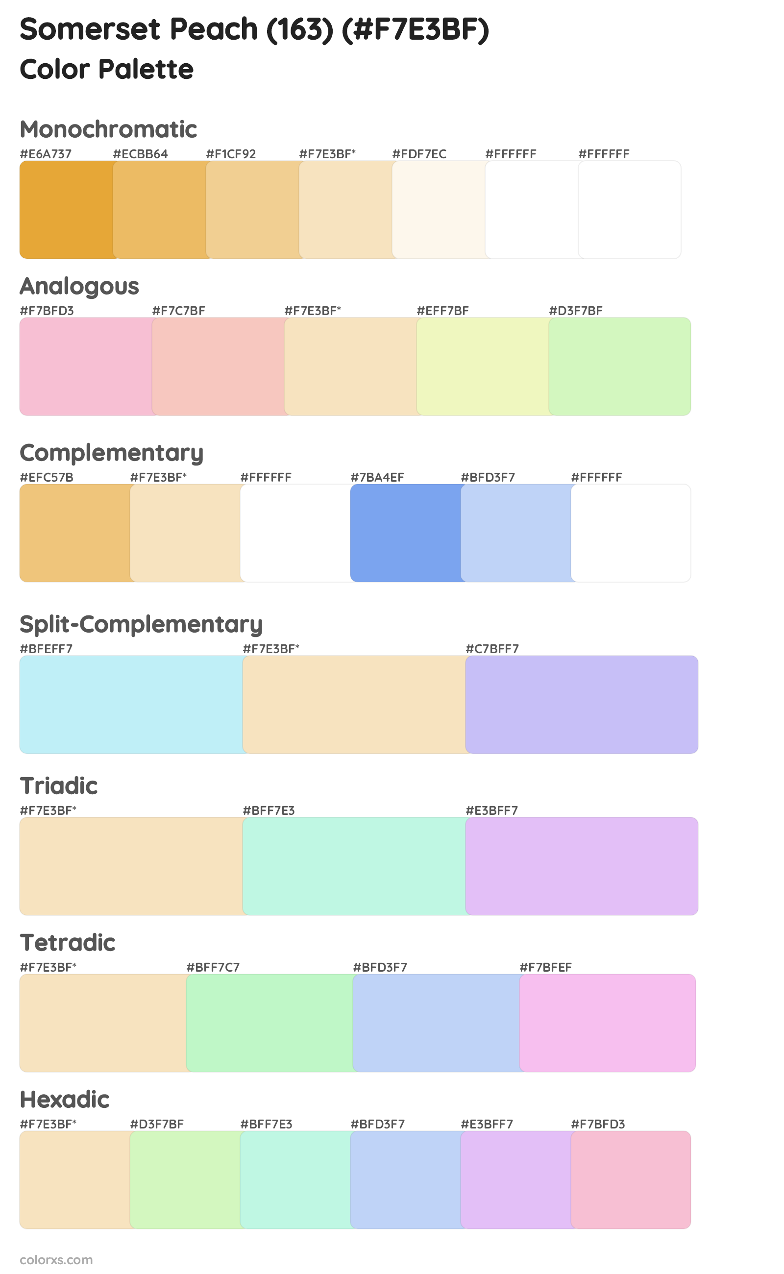 Somerset Peach (163) Color Scheme Palettes