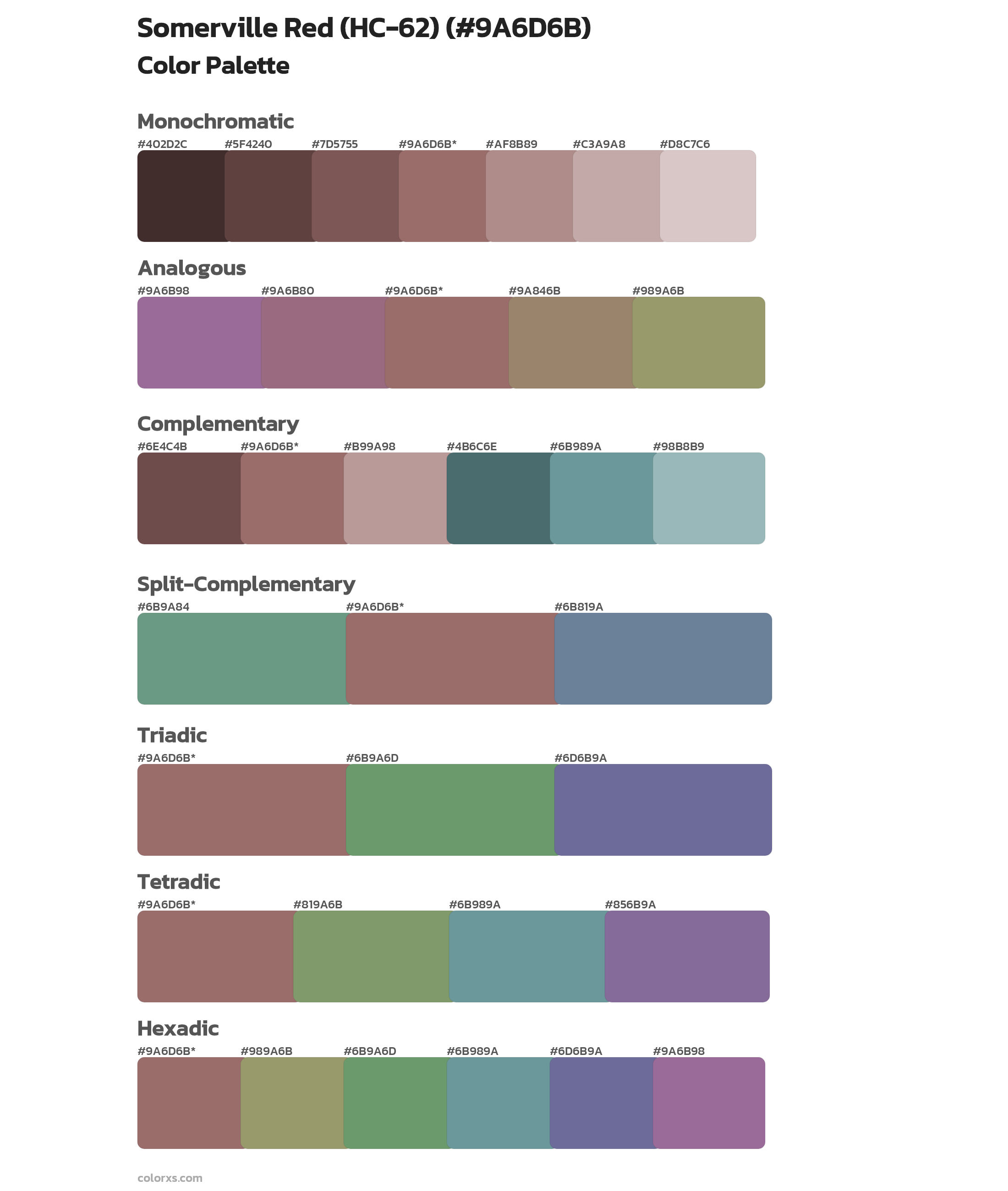Somerville Red (HC-62) Color Scheme Palettes