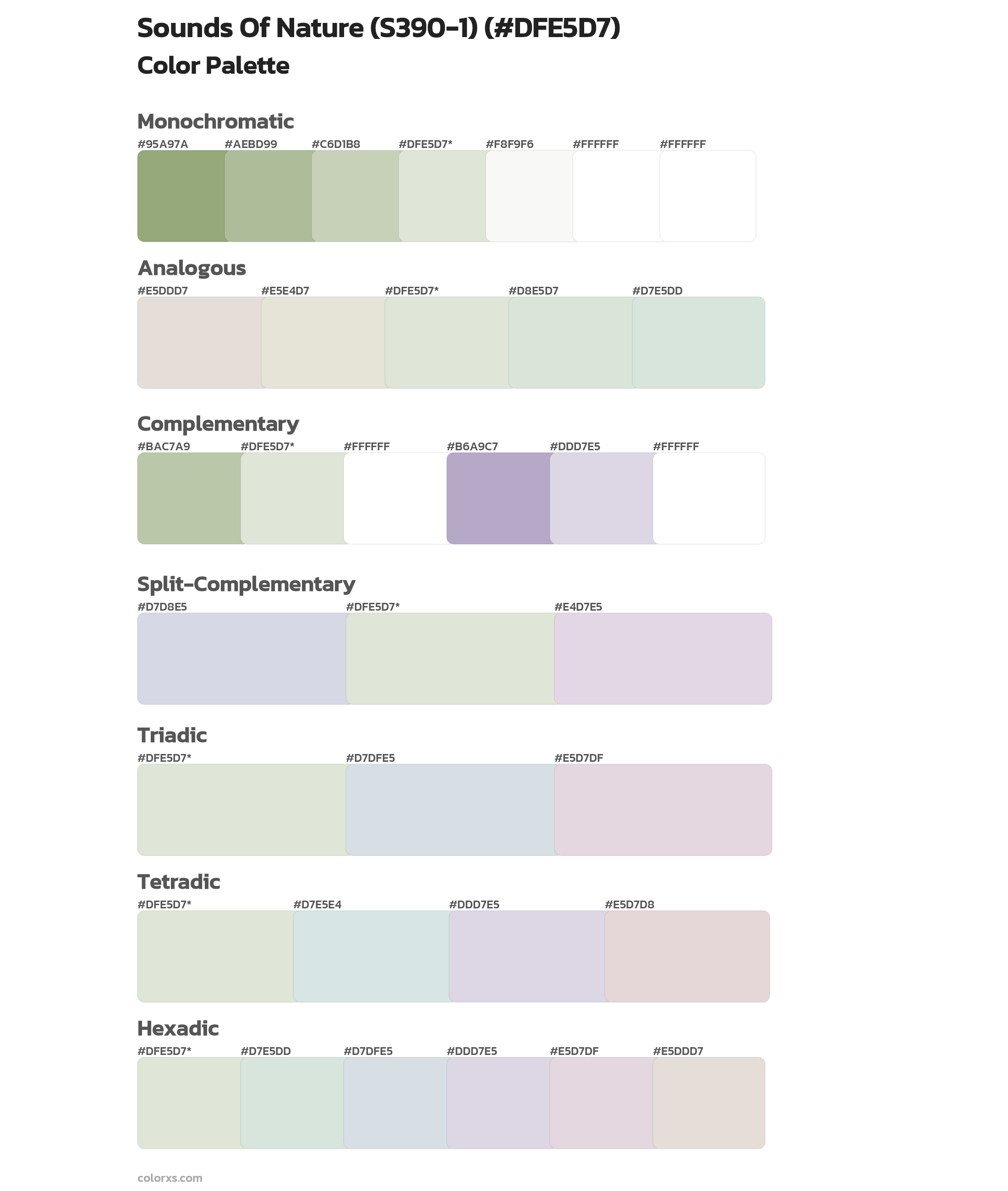 Sounds Of Nature (S390-1) Color Scheme Palettes