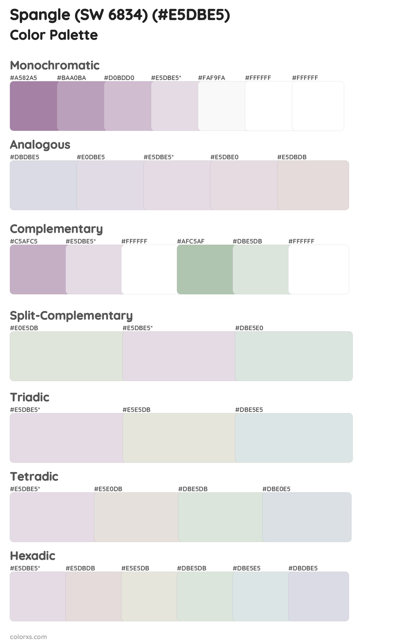 Spangle (SW 6834) Color Scheme Palettes
