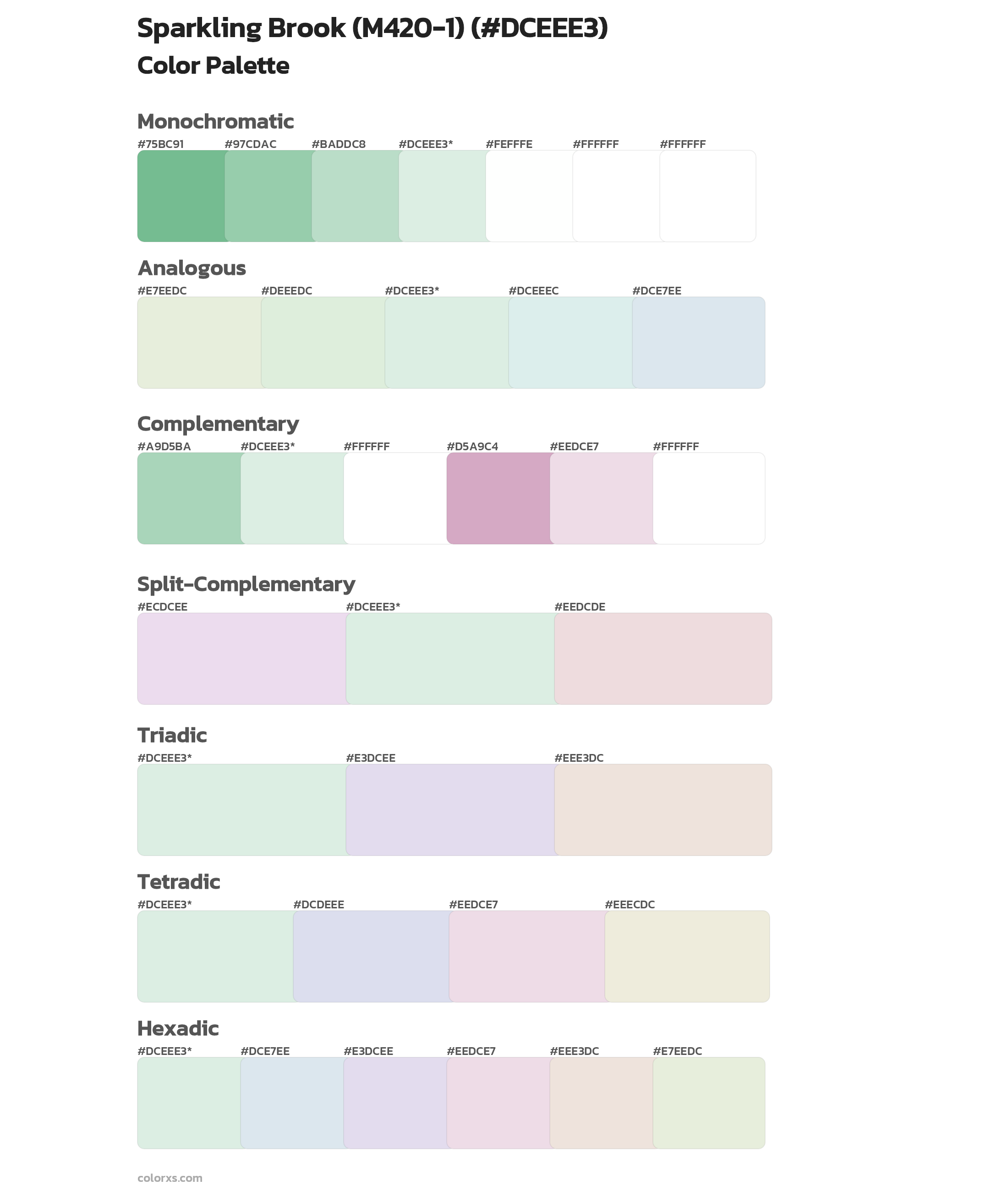 Sparkling Brook (M420-1) Color Scheme Palettes