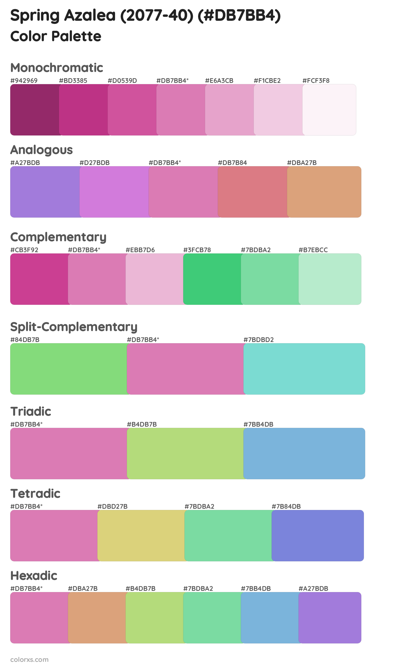 Spring Azalea (2077-40) Color Scheme Palettes