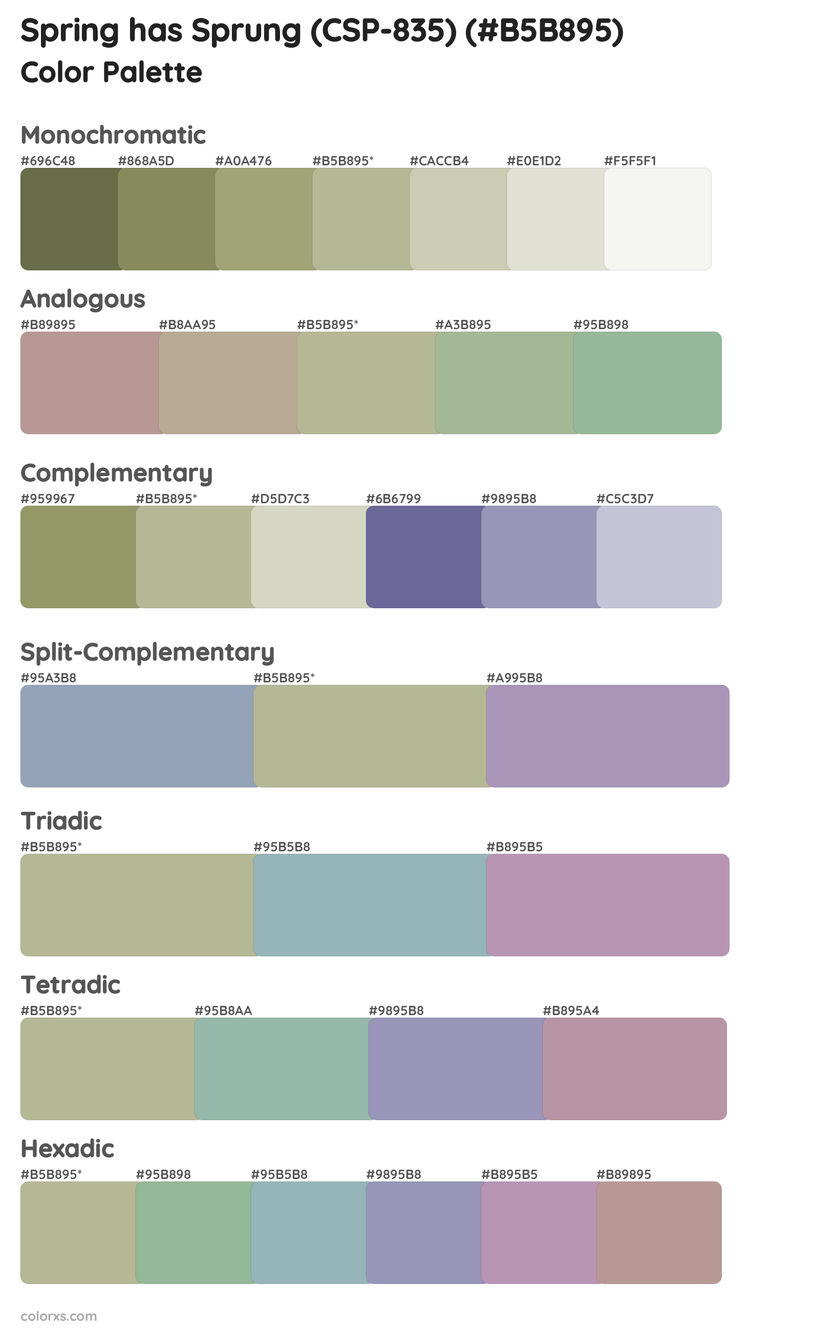 Spring has Sprung (CSP-835) Color Scheme Palettes