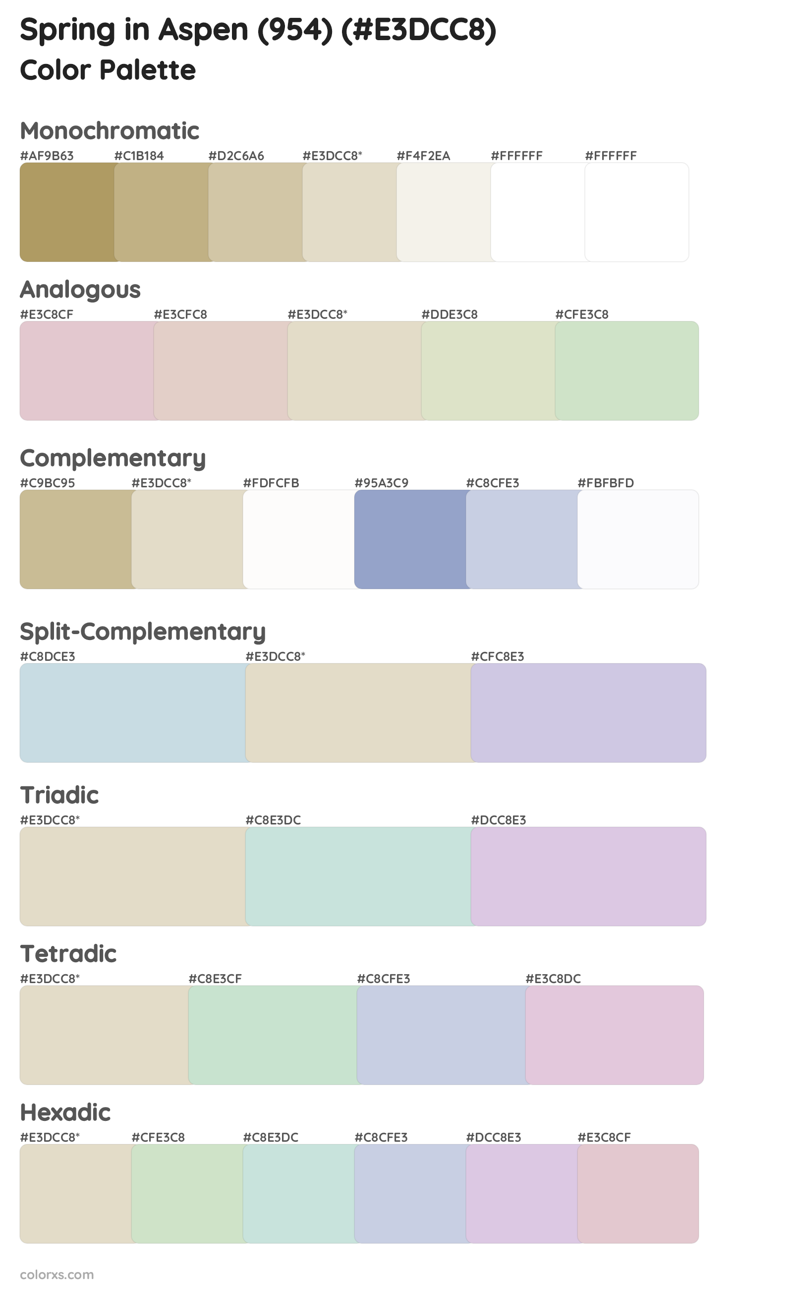 Spring in Aspen (954) Color Scheme Palettes